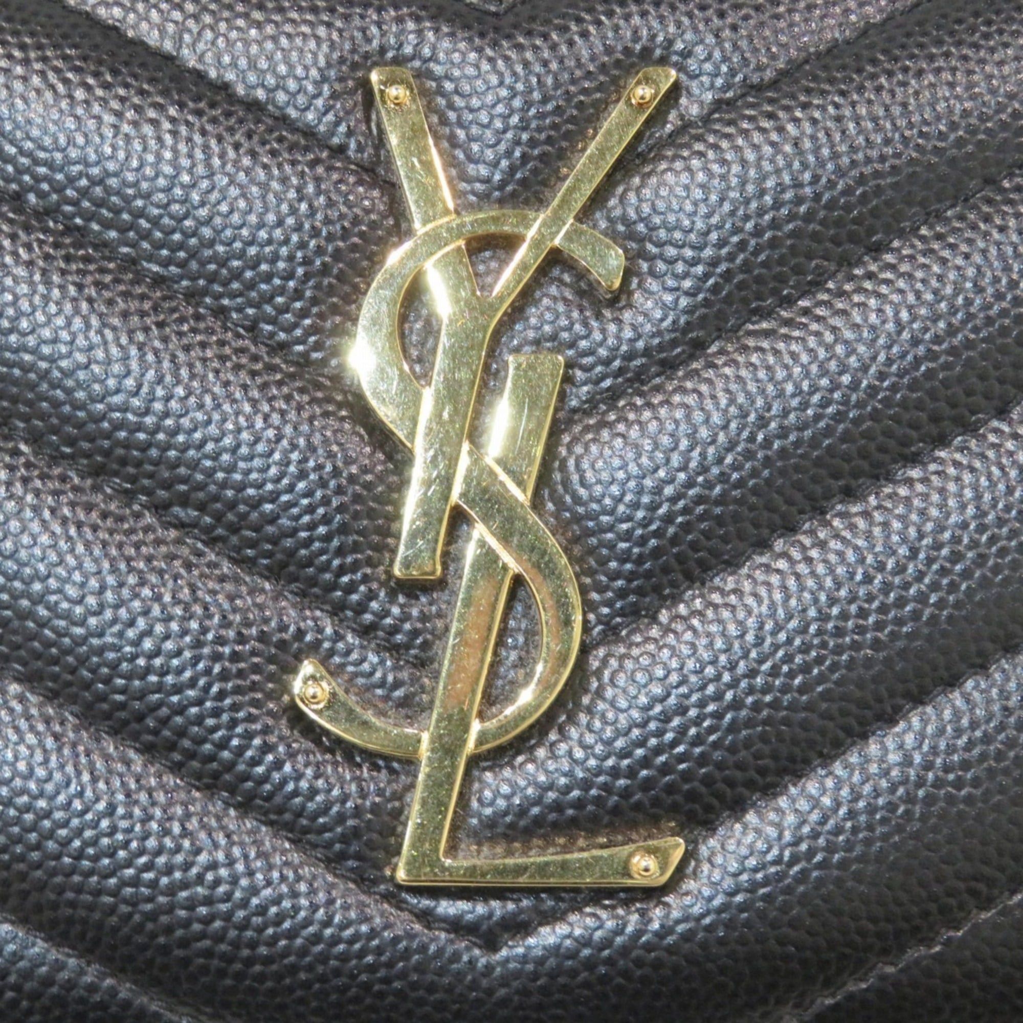 Yves Saint Laurent Yves Saint Laurent Monogram Leather Long Wallet with V-Stitching and Zip-Around Design (358094) - Free Shipping Size ONE SIZE - 9 Thumbnail