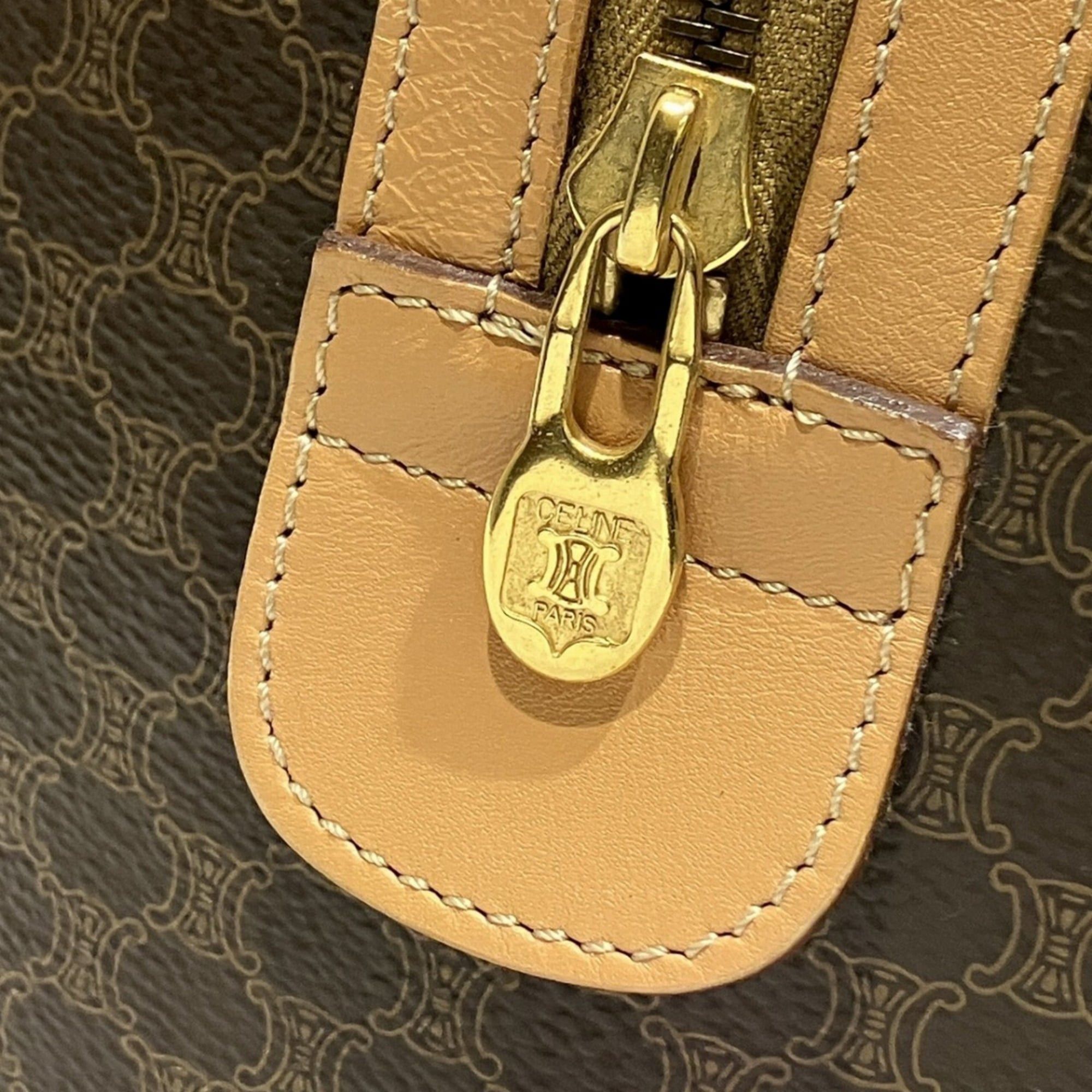 Celine Celine Boston Bag in Macadam Leather - Free Shipping Size ONE SIZE - 7 Thumbnail