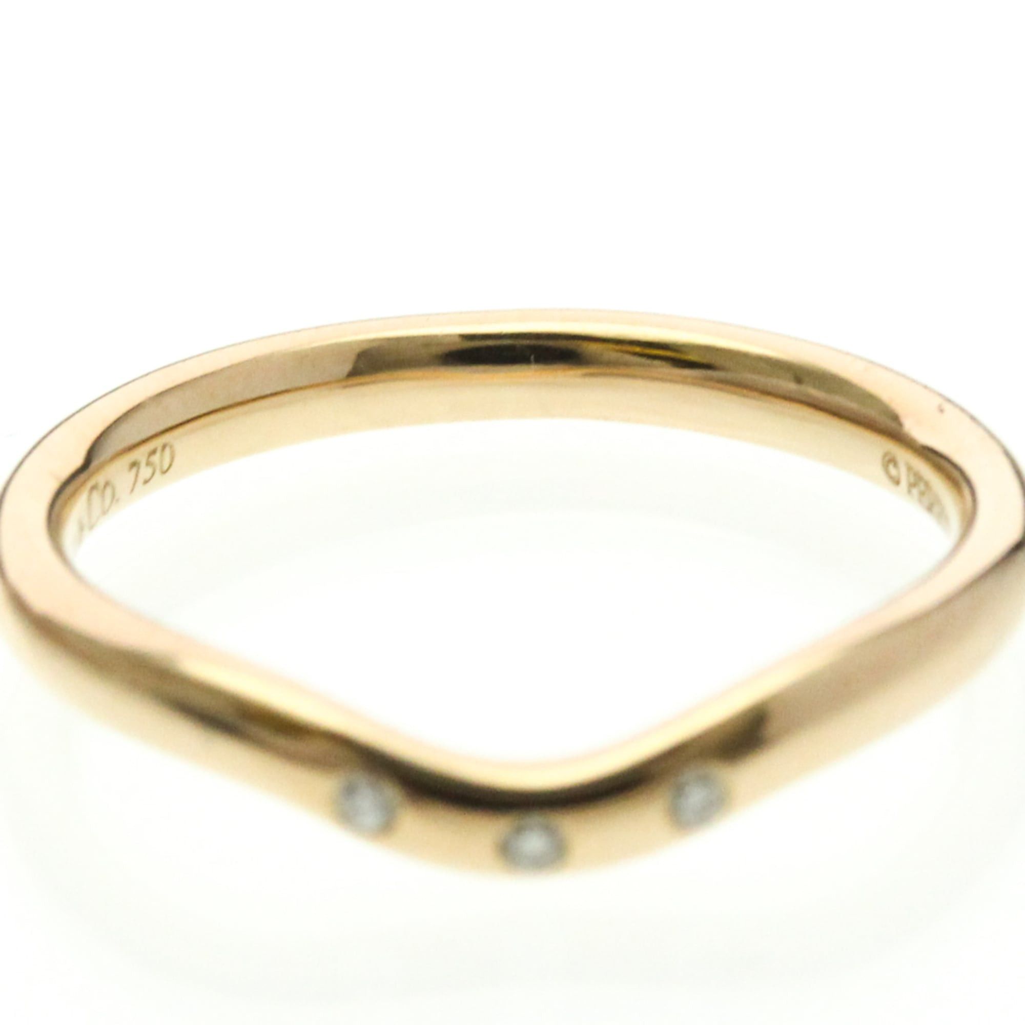 Tiffany & Co. Tiffany Curved Band Ring With 3 Diamonds Pink Gold (18K) Fashion Diamond Band Ring Pink Gold Size ONE SIZE - 5 Thumbnail