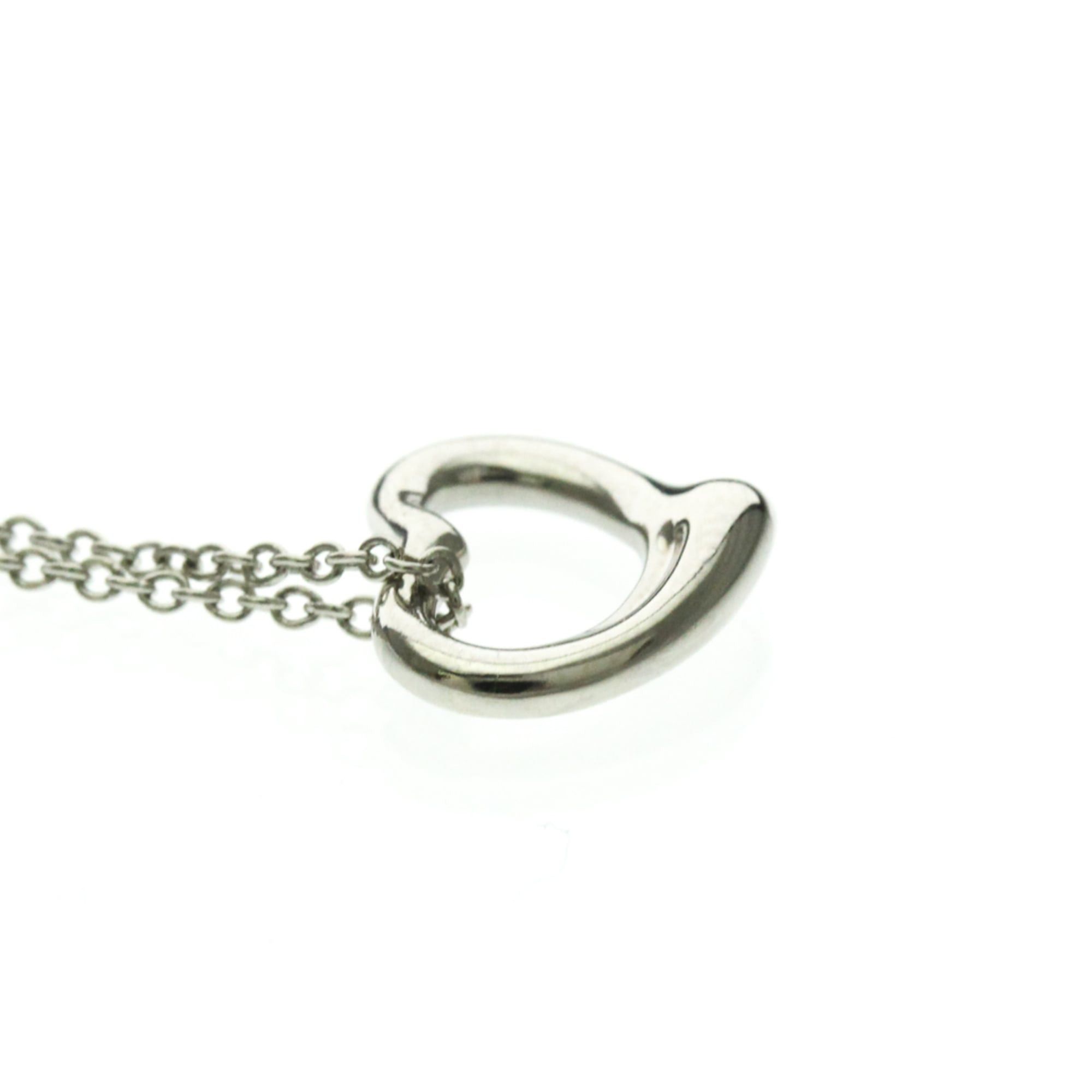 Tiffany & Co. Tiffany Open Heart Platinum No Stone Men,Women Fashion Pendant Necklace (Silver) Size ONE SIZE - 5 Thumbnail