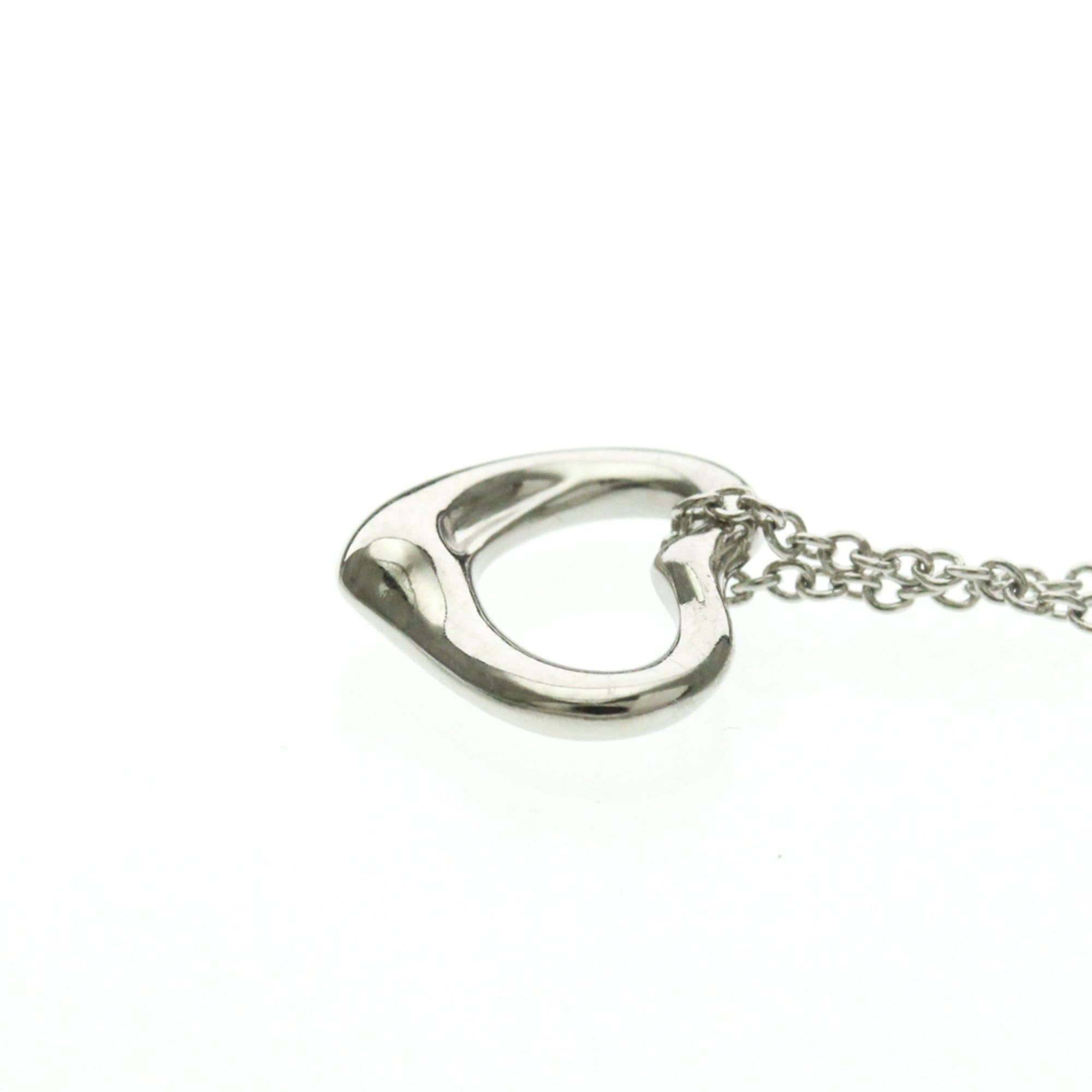 Tiffany & Co. Tiffany Open Heart Platinum No Stone Men,Women Fashion Pendant Necklace (Silver) Size ONE SIZE - 3 Thumbnail