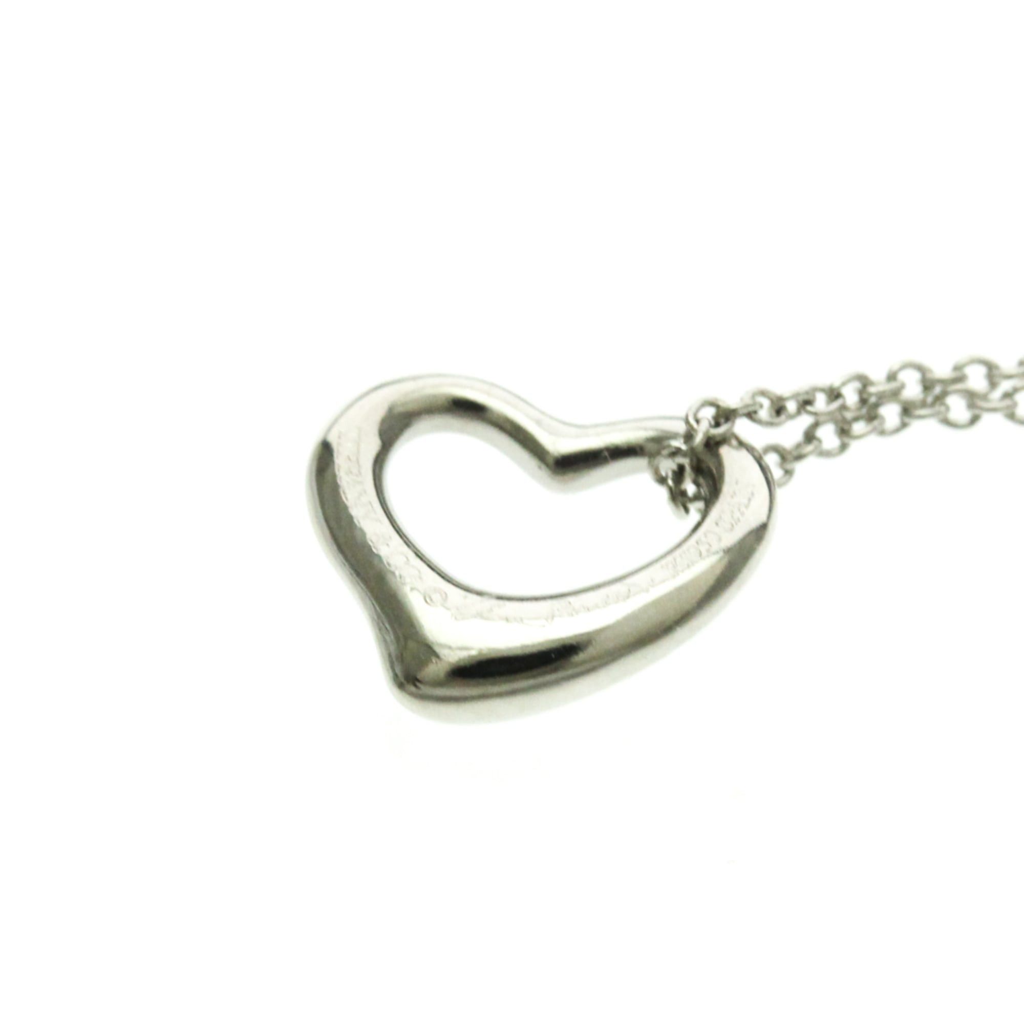 Tiffany & Co. Tiffany Open Heart Platinum No Stone Men,Women Fashion Pendant Necklace (Silver) Size ONE SIZE - 7 Thumbnail