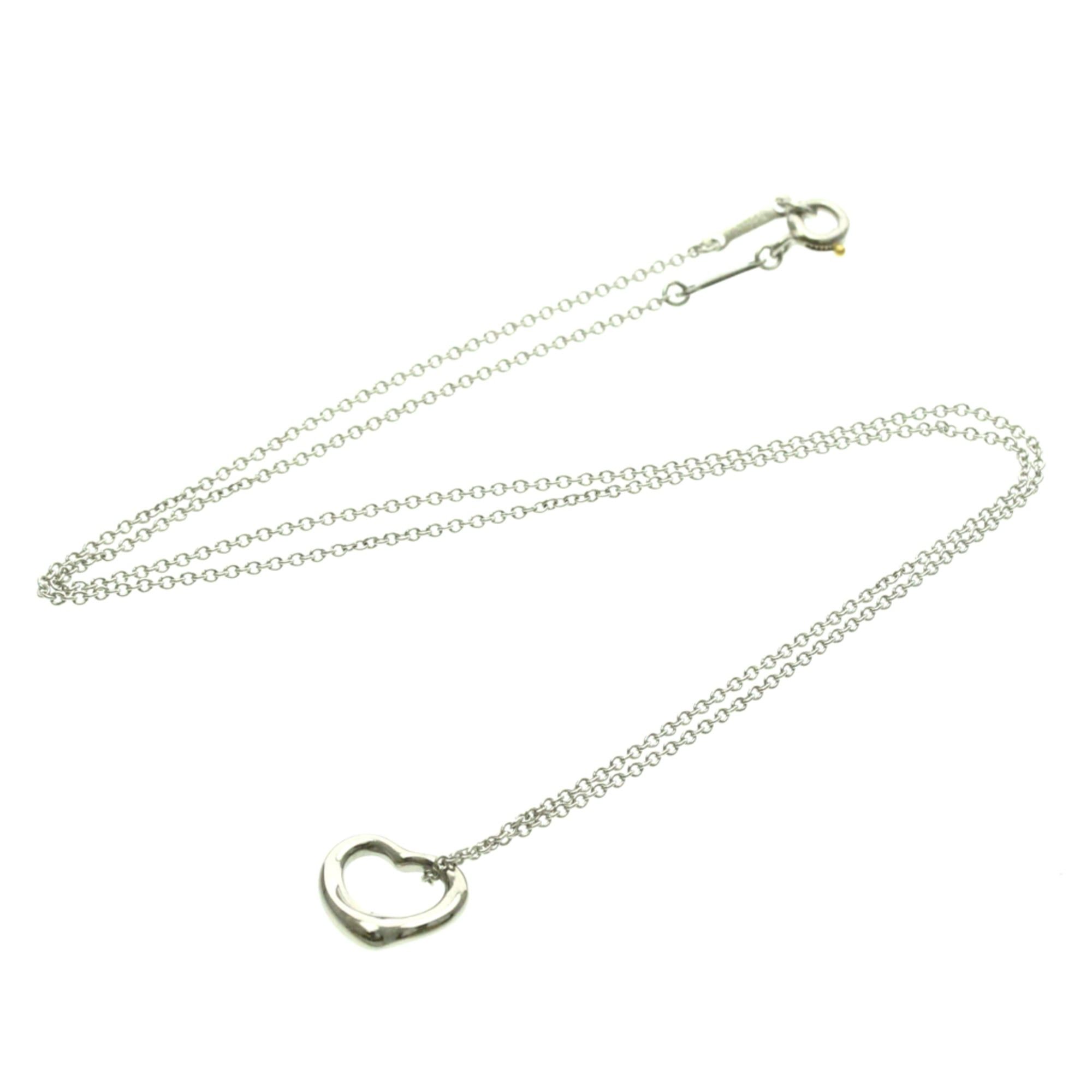 Tiffany & Co. Tiffany Open Heart Platinum No Stone Men,Women Fashion Pendant Necklace (Silver) Size ONE SIZE - 14 Thumbnail