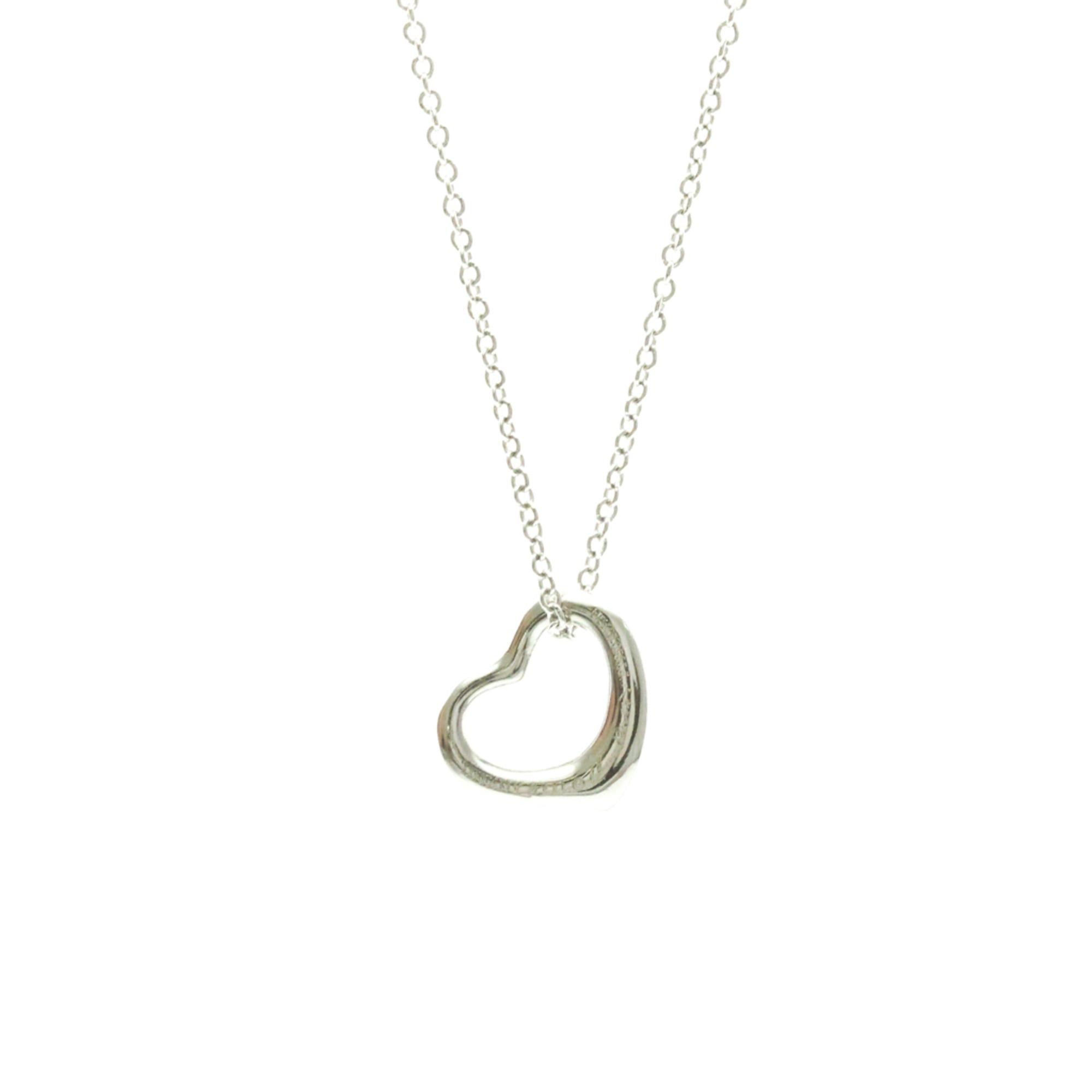Tiffany & Co. Tiffany Open Heart Platinum No Stone Men,Women Fashion Pendant Necklace (Silver) Size ONE SIZE - 2 Thumbnail