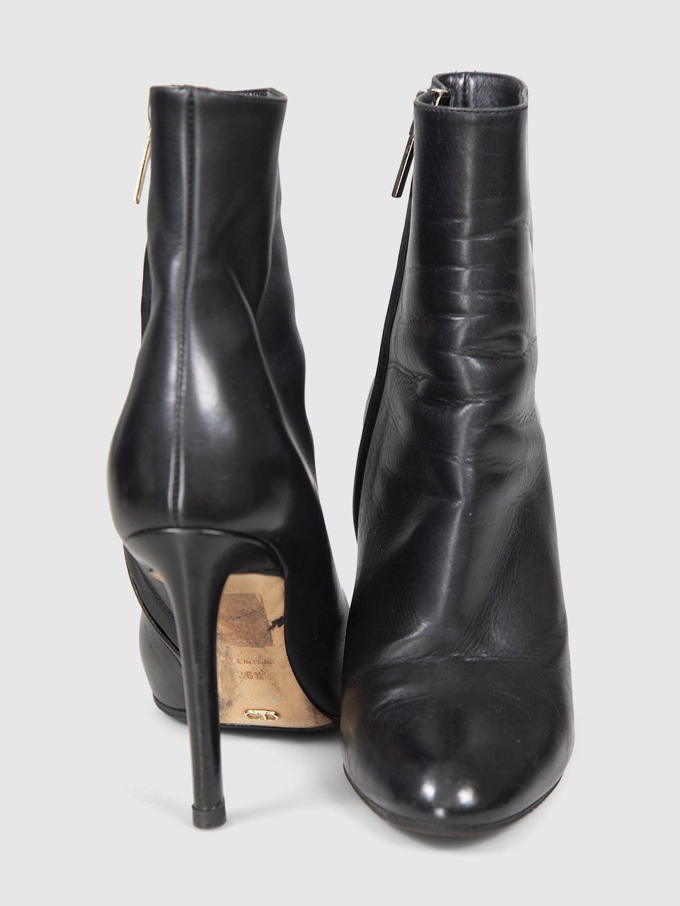 Dior Black Leather Zip Ankle Boots Size US 6.5 / IT 36.5 - 3 Thumbnail