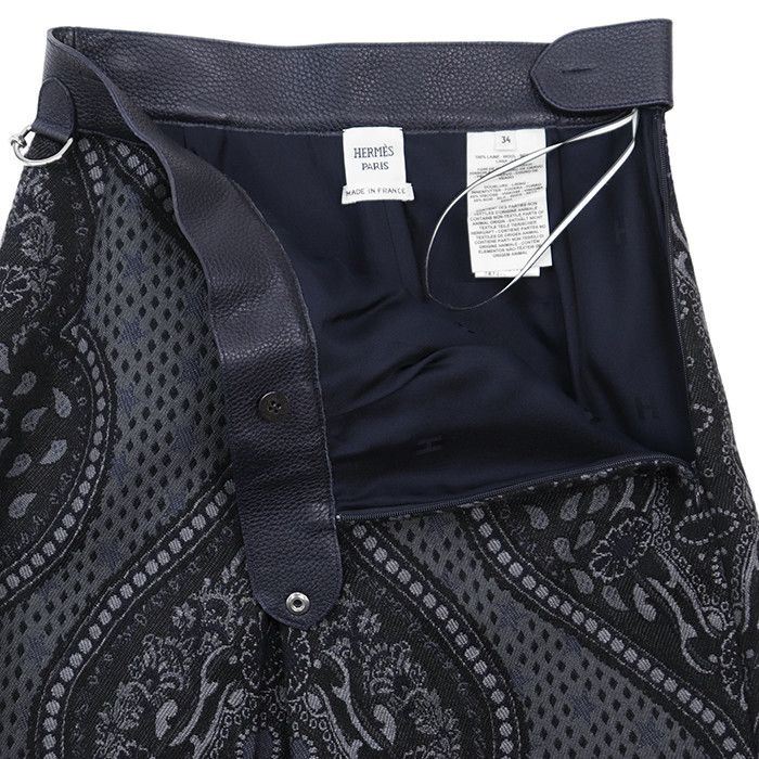 Hermes Hermes Hermès 34 Deerskin Paisley Knit High Waist Skirt Leather Skirts DUTY FREE for USA Size ONE SIZE - 7 Thumbnail