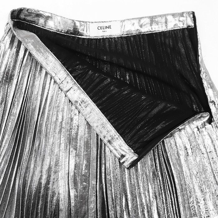 Celine Celine Celine Metallic Fiber Pleated Skirt Textile Skirts DUTY FREE for USA Size ONE SIZE - 8 Thumbnail