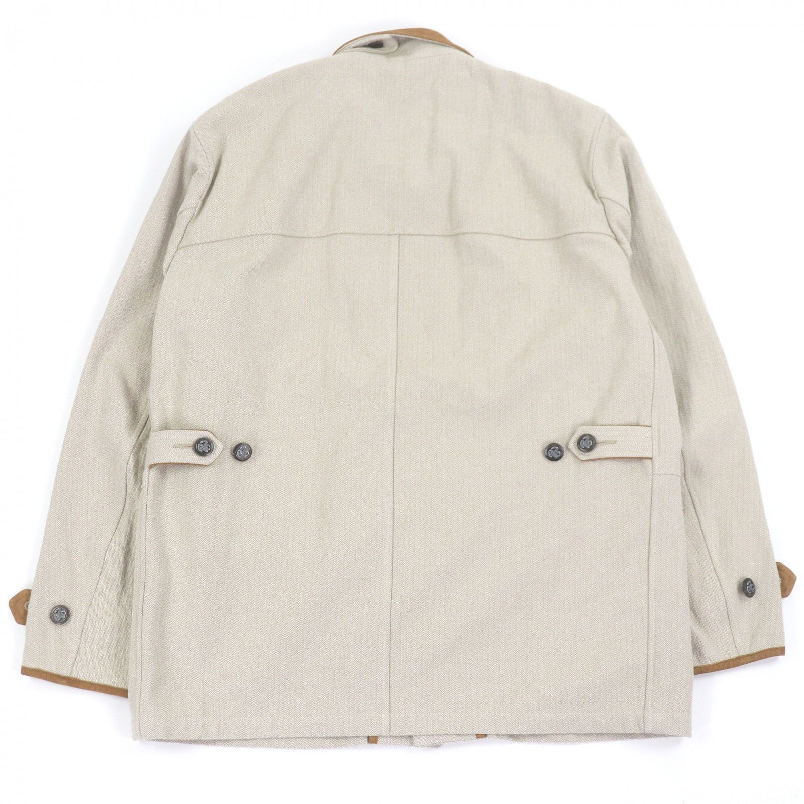 Other Other NICENESS LORAN Herringbone Cotton Cow Leather Hunting Jacket Textile Outerwear DUTY FREE for USA Size ONE SIZE - 4 Thumbnail