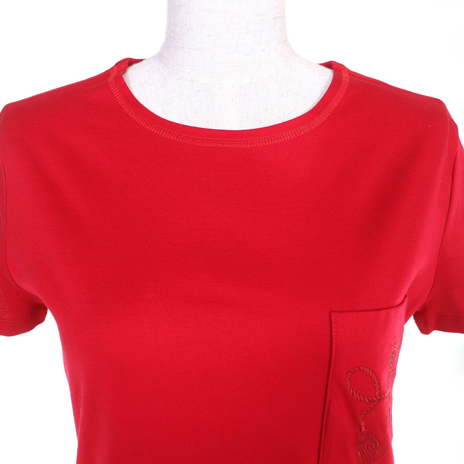 Hermes Hermes Hermès Pocket Embroidery Cotton Dress 34 Textile Tops DUTY FREE for USA Size ONE SIZE - 4 Thumbnail