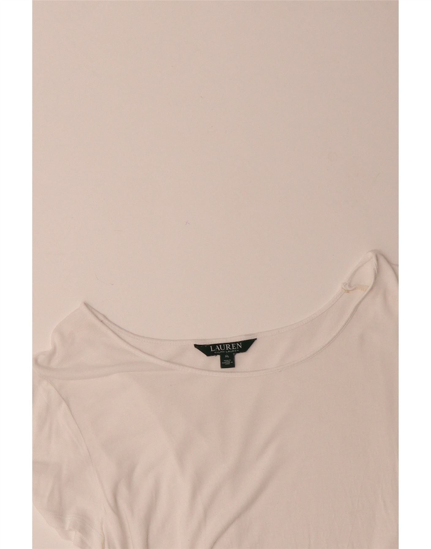 Ralph Lauren Womens T-Shirt Top UK 18 XL White Cotton Size M / US 6-8 / IT 42-44 - 5 Thumbnail