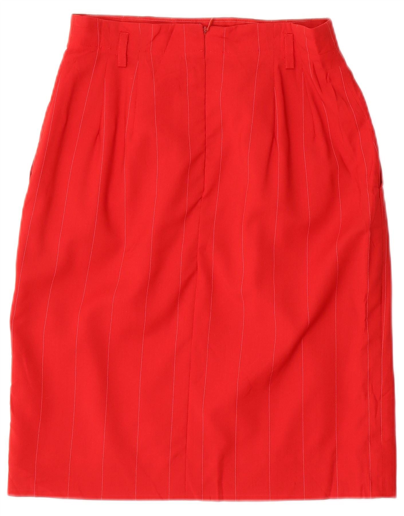 Ralph Lauren Womens High Waist Straight Skirt US 4 Small W24 Red Pinstrip Size 25" / US 0 / IT 36 - 2 Thumbnail