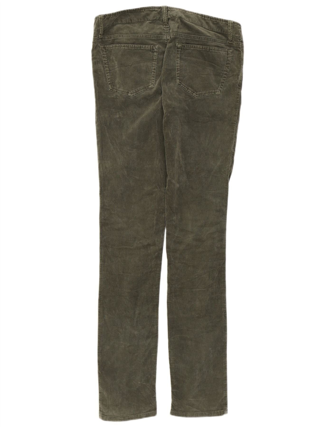 Diesel Womens Skinny Corduroy Trousers W30 L32 Khaki Cotton Size 24" / US 00 / IT 34 - 2 Thumbnail