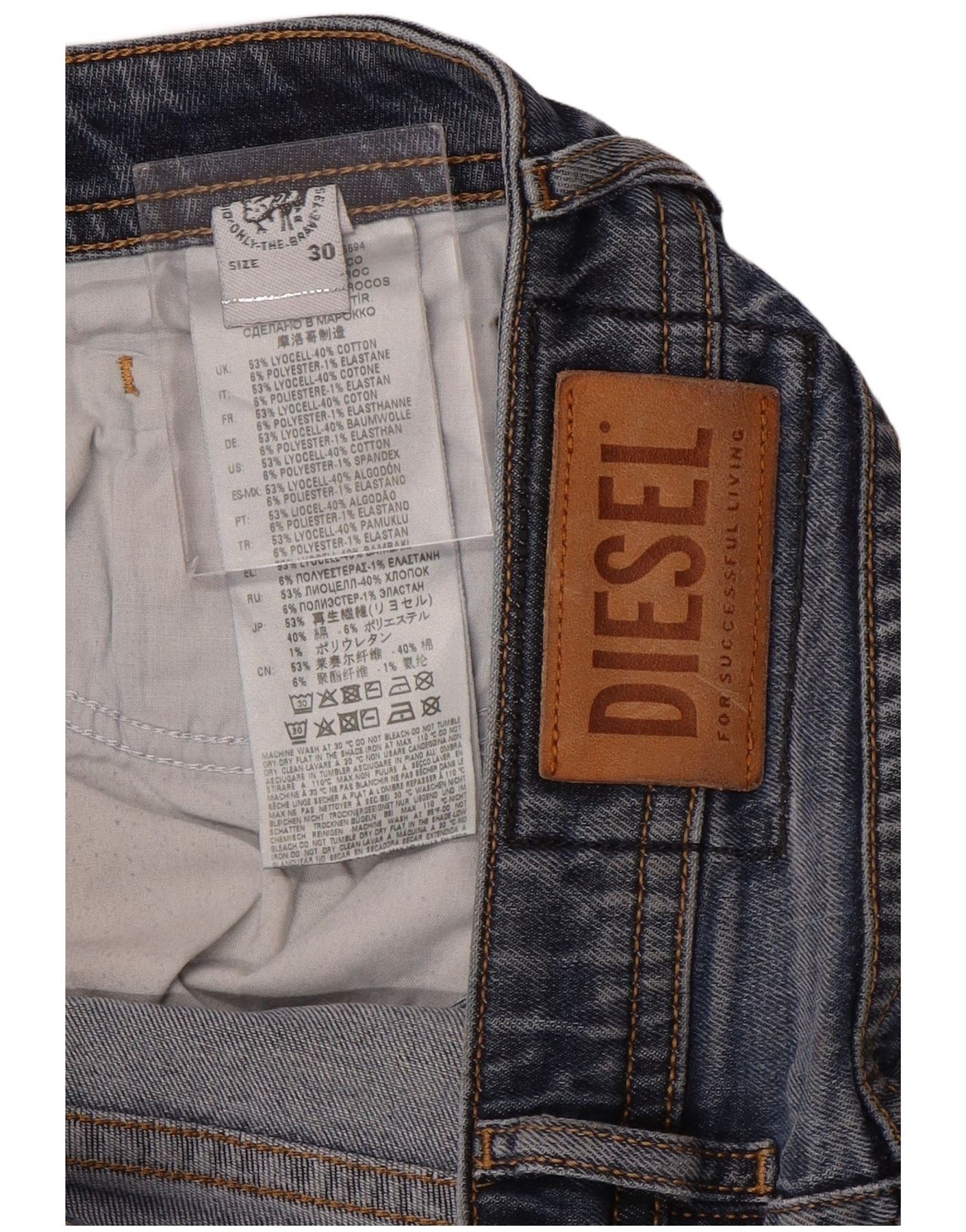 Diesel Womens Slim Jeans W30 L29 Blue Lyocell Size 42" / US 20 - 3 Thumbnail