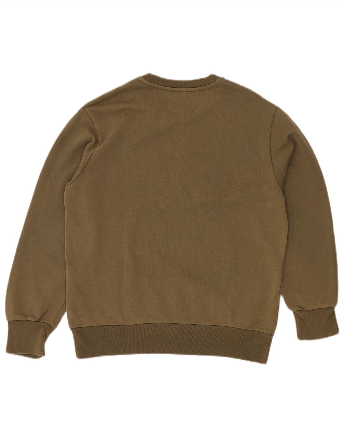 Diesel Womens Graphic Sweatshirt Jumper UK 12 Medium Khaki Cotton Size S / US 4 / IT 40 - 2 Thumbnail