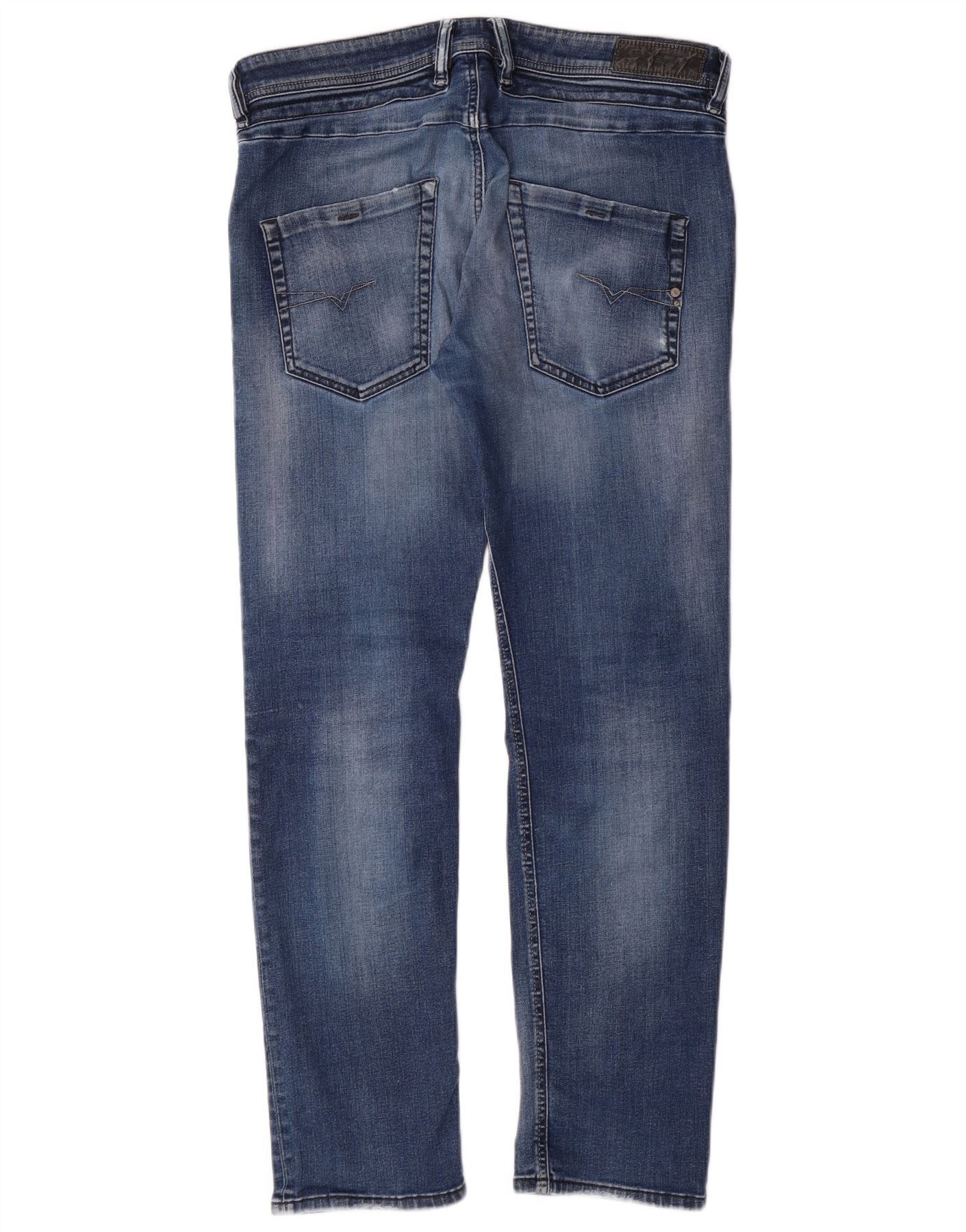 Diesel Womens Belther Regular Slim Fit Tapered Jeans W32 L30 Blue C Size 24" / US 00 / IT 34 - 2 Thumbnail
