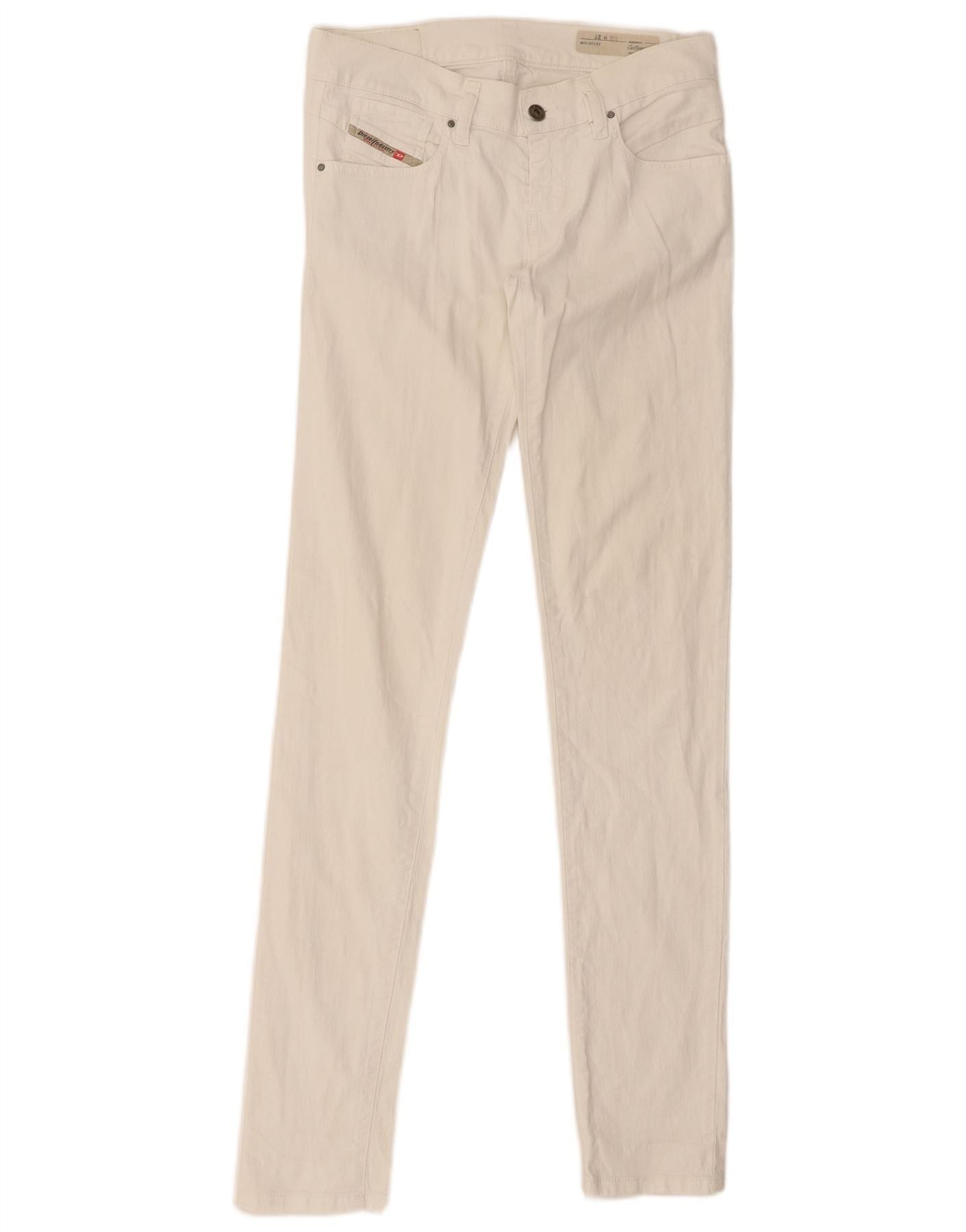 Diesel Womens Getlegg Slim Skinny Jeans W27 L33 White Cotton Size 42" / US 20 - 3 Thumbnail