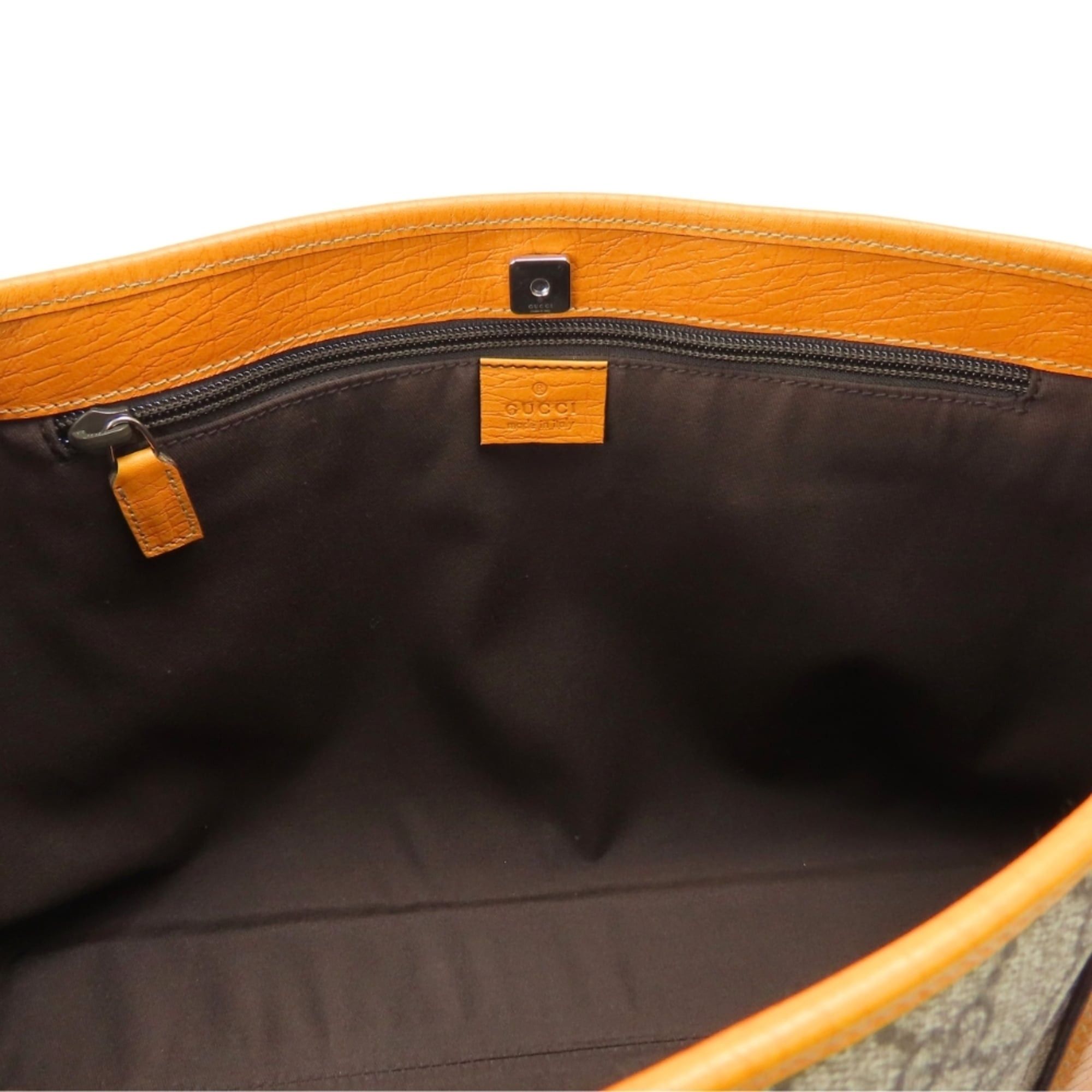 Gucci Gucci Tote Bag 114595 GG Supreme Canvas Leather Beige Orange Women's GUCCI Size ONE SIZE - 15 Thumbnail