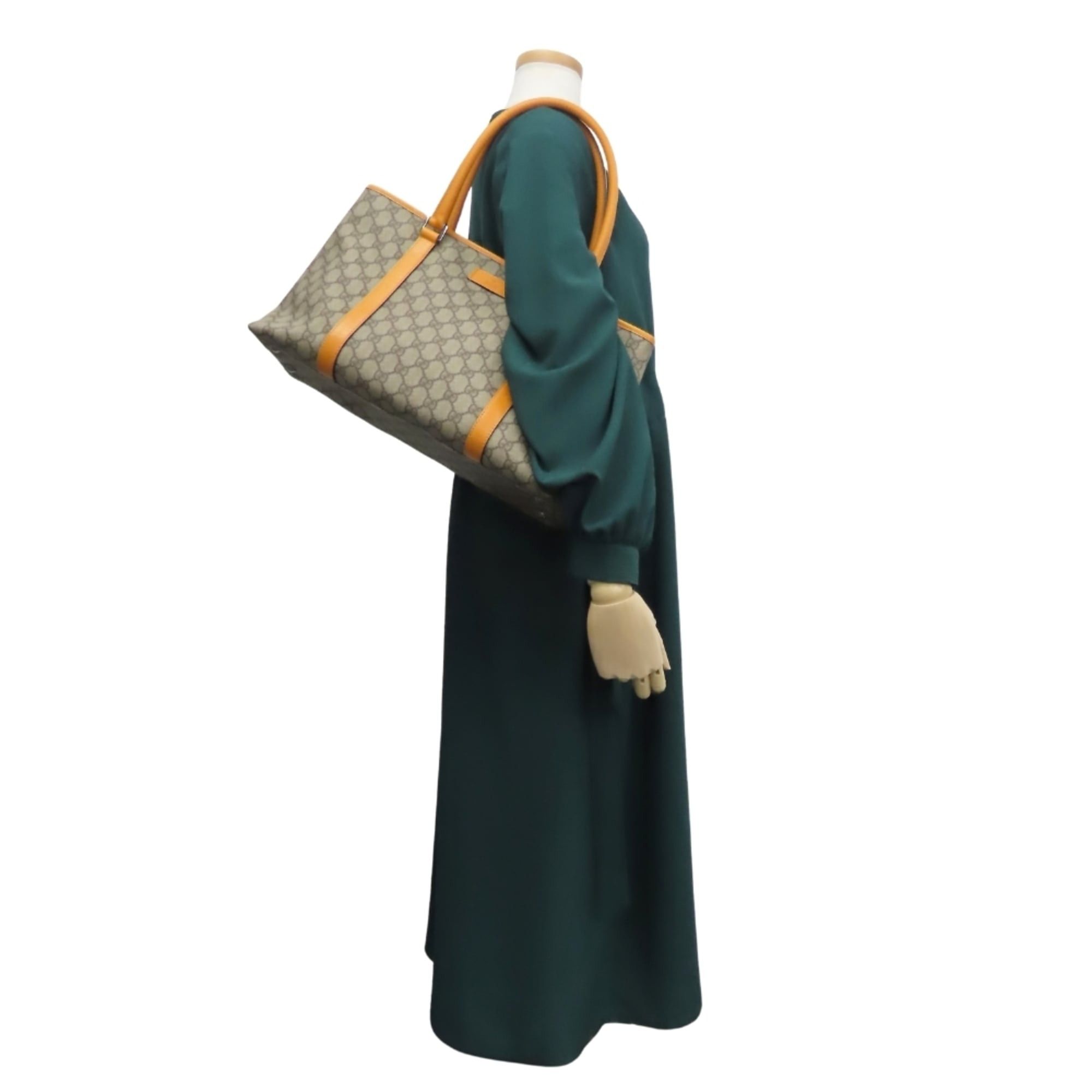 Gucci Gucci Tote Bag 114595 GG Supreme Canvas Leather Beige Orange Women's GUCCI Size ONE SIZE - 23 Thumbnail