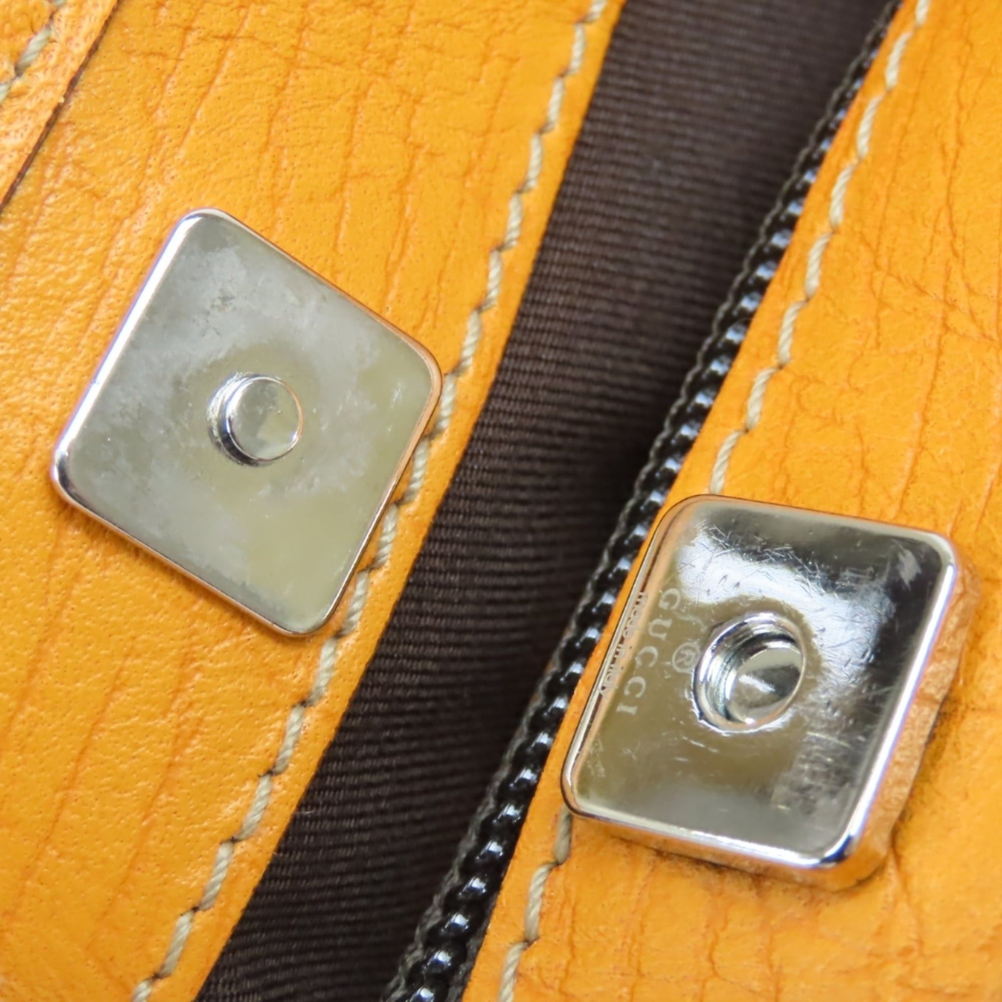 Gucci Gucci Tote Bag 114595 GG Supreme Canvas Leather Beige Orange Women's GUCCI Size ONE SIZE - 21 Thumbnail