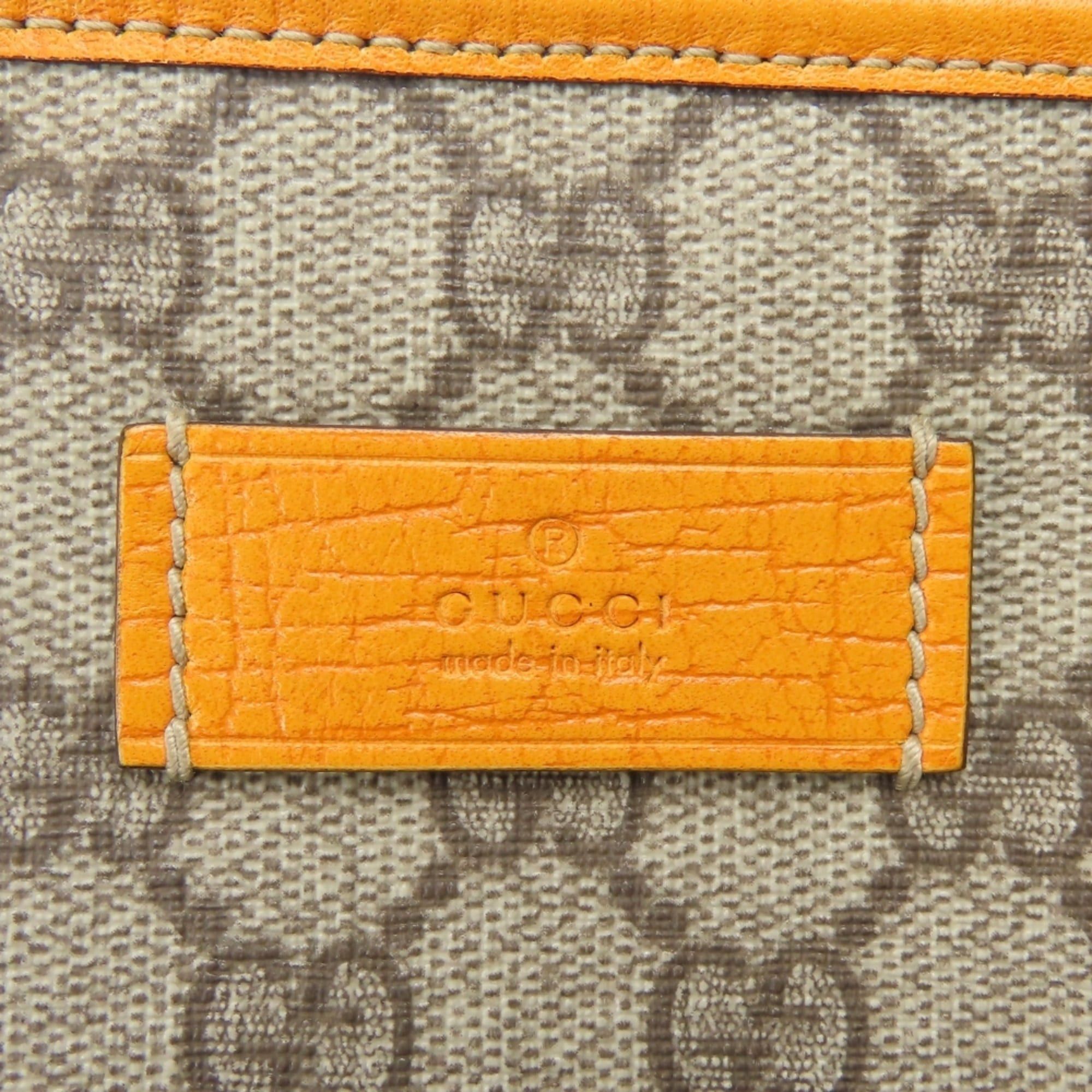 Gucci Gucci Tote Bag 114595 GG Supreme Canvas Leather Beige Orange Women's GUCCI Size ONE SIZE - 7 Thumbnail
