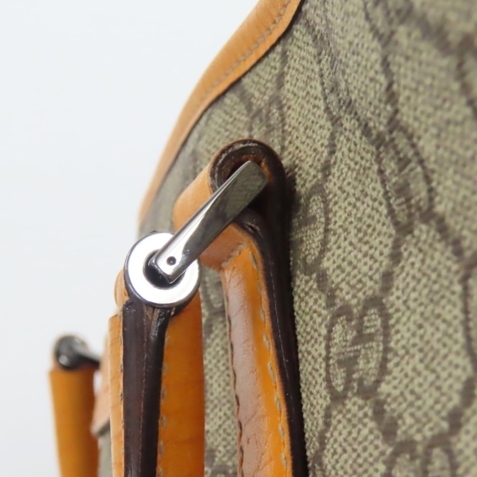 Gucci Gucci Tote Bag 114595 GG Supreme Canvas Leather Beige Orange Women's GUCCI Size ONE SIZE - 9 Thumbnail