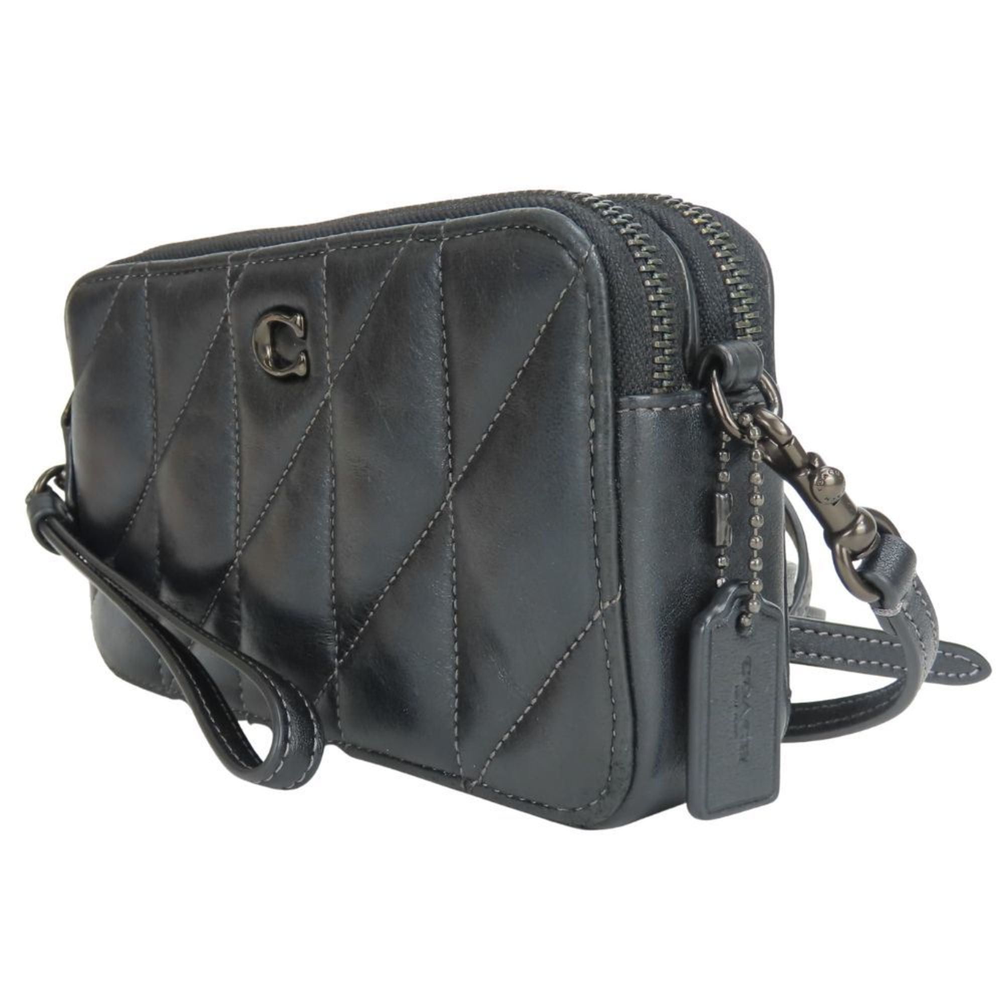Coach Coach Shoulder Bag Pochette CM531 Leather Black 2-Way Pouch Women's COACH Size ONE SIZE - 3 Thumbnail