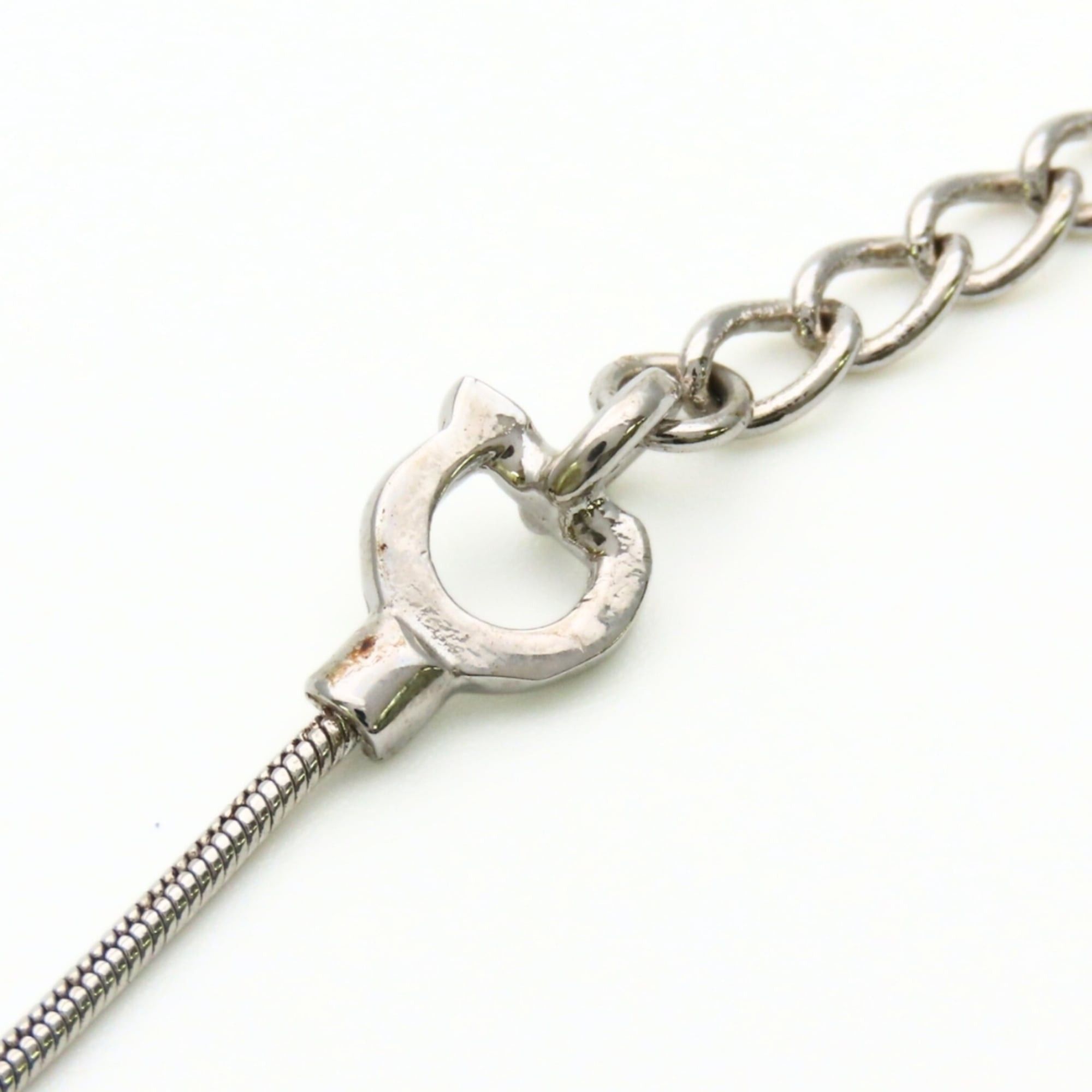 Dior Christian Dior Bracelet Logo Metal Silver Red Heart Women's Size ONE SIZE - 8 Thumbnail
