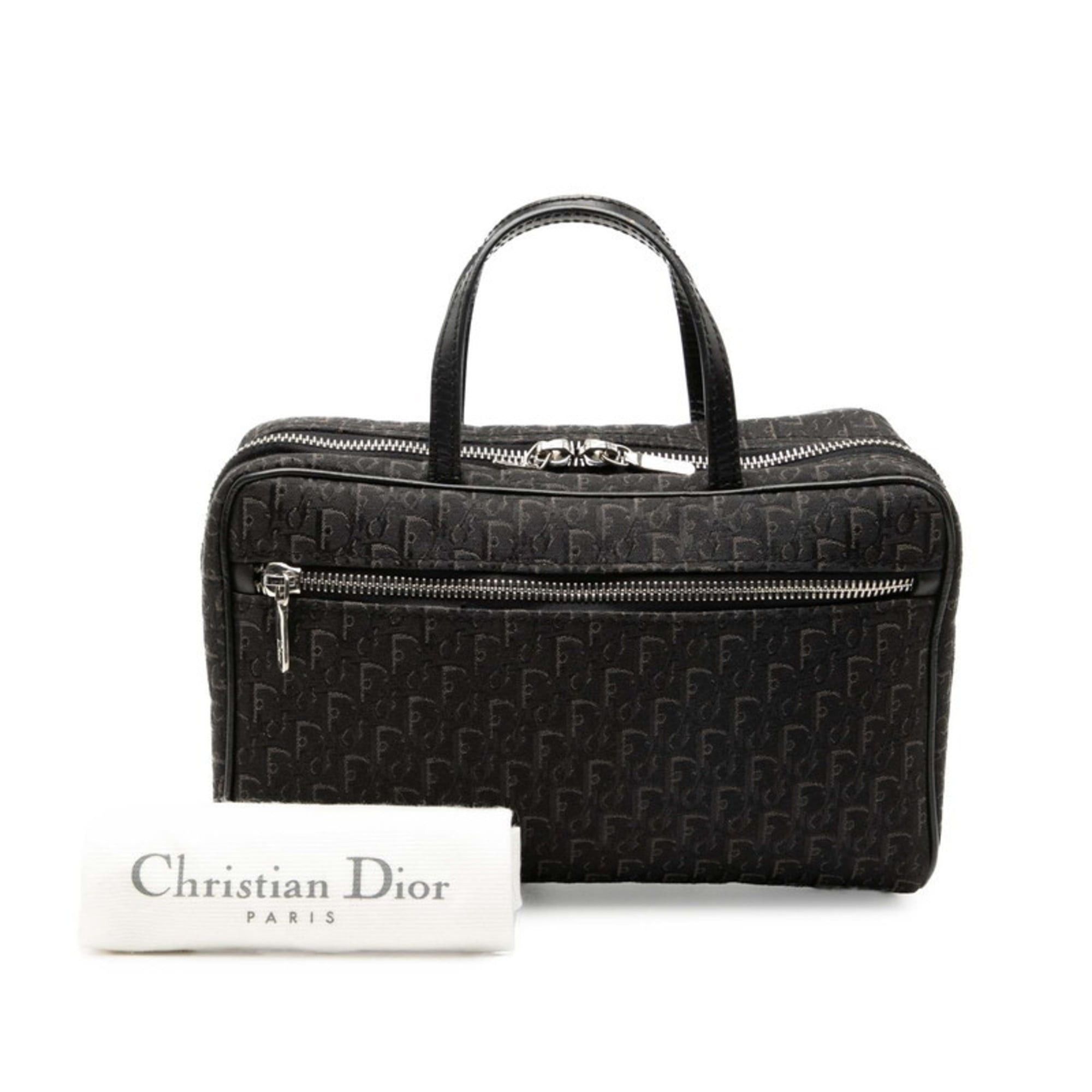 Dior Christian Dior Dior Trotter Mini Handbag with Cosmetic Pouch, Black Canvas and Leather, Women's, Size ONE SIZE - 7 Thumbnail