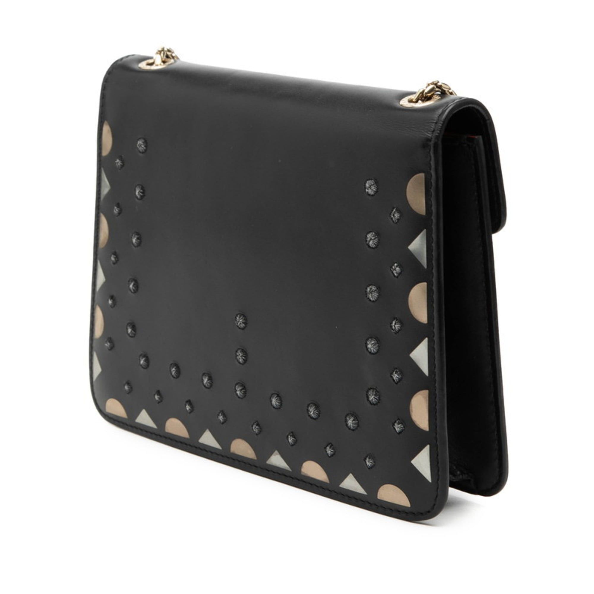 Bvlgari BVLGARI Serpenti Studded Chain Shoulder Bag in Black Leather for Women Size ONE SIZE - 2 Thumbnail