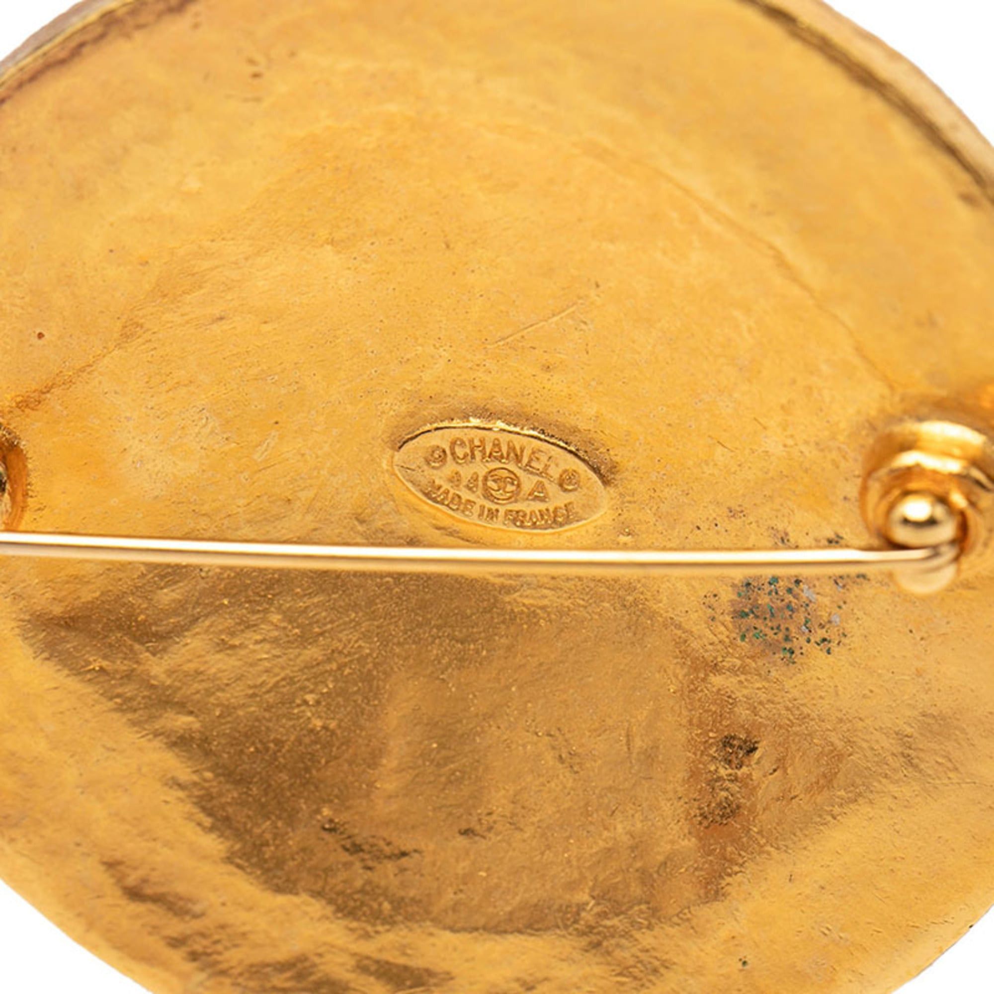Chanel CHANEL Coco Mark Vintage Medallion Round Brooch, Gold Plated, Women's Size ONE SIZE - 3 Thumbnail