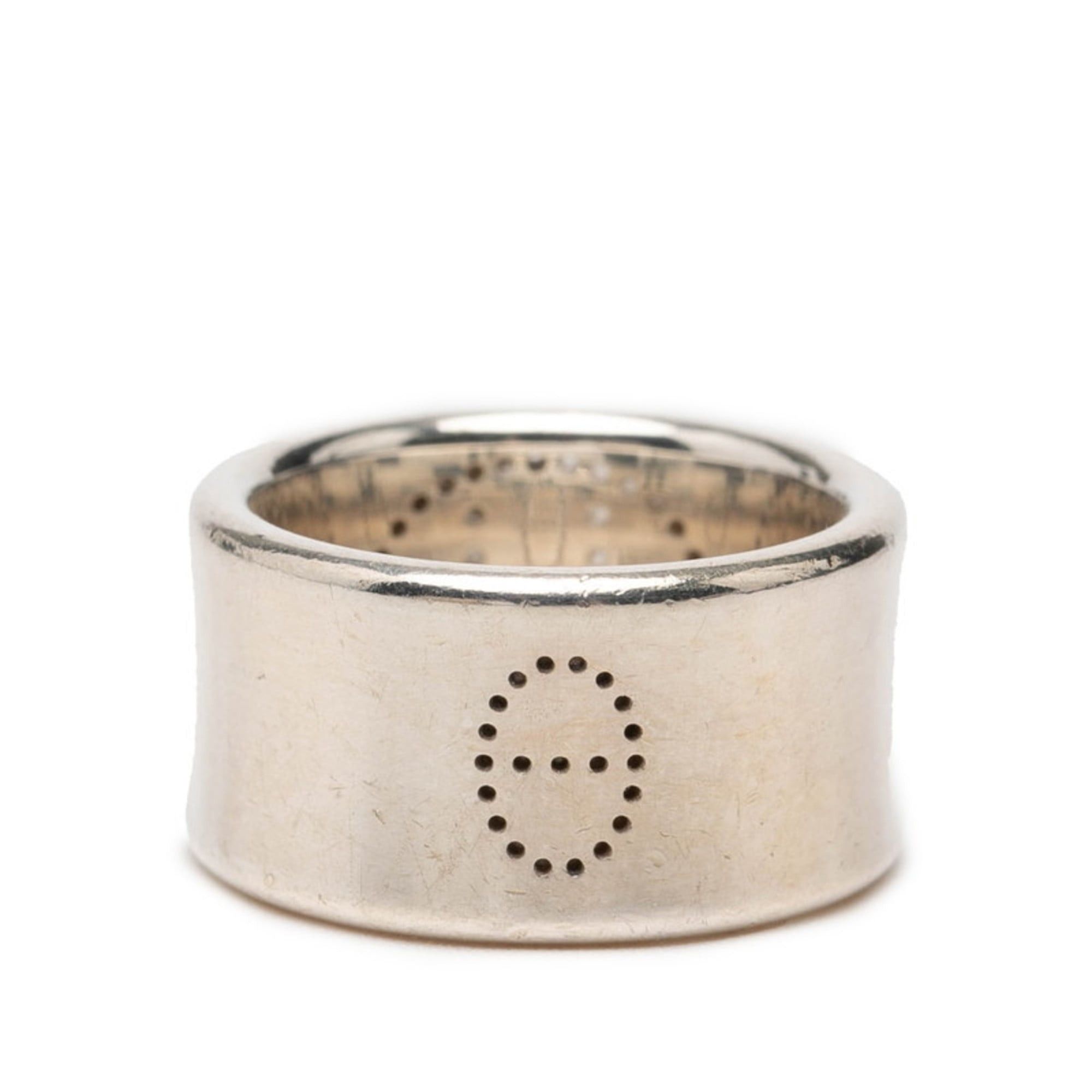 Hermes Eclipse Ribbon Ring #51 SV925 Silver Women's HERMES