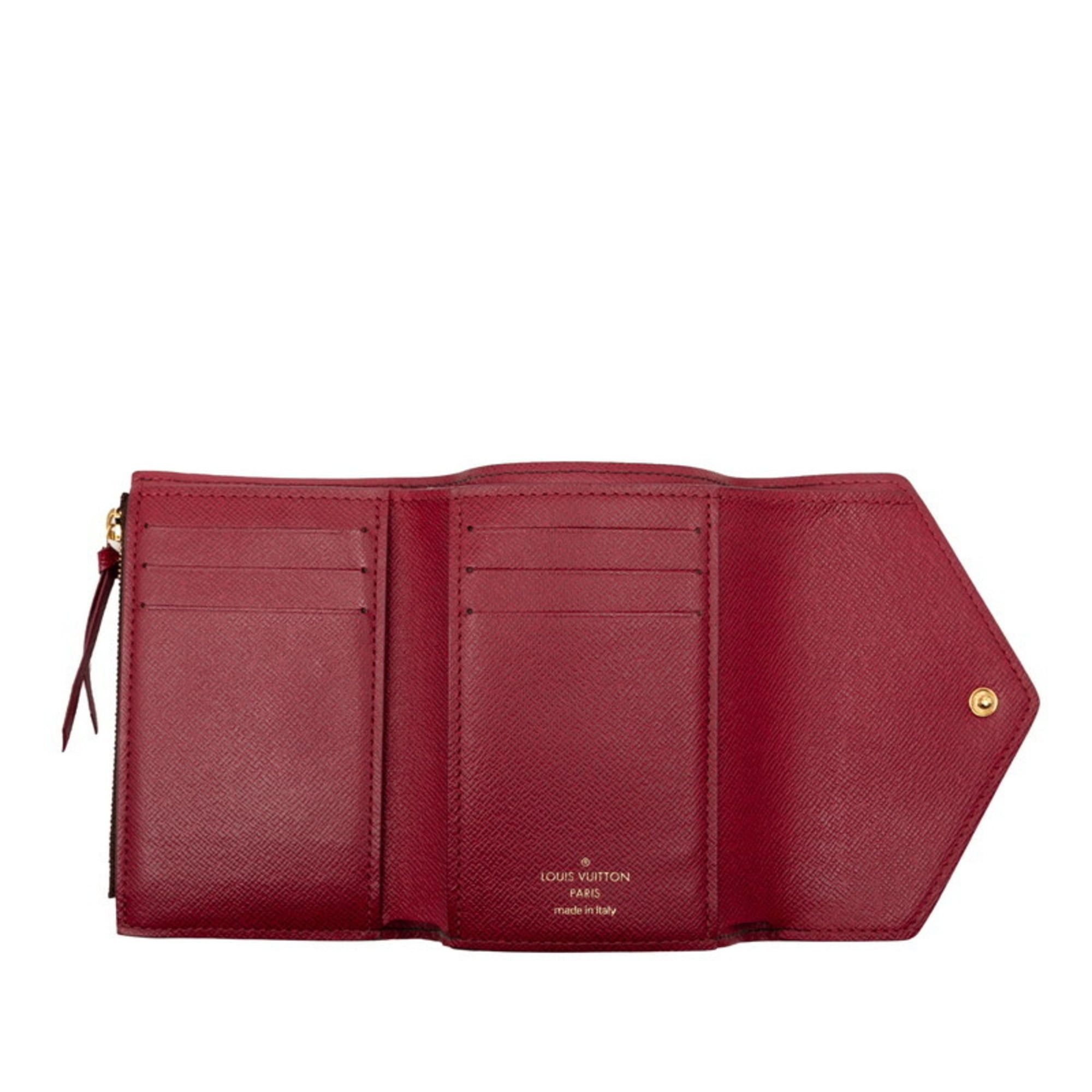 Louis Vuitton Louis Vuitton Monogram Portefeuille Victorine Tri-fold Wallet M41938 Brown Fuchsia Leather Women's LOUIS VUITTON Size ONE SIZE - 4 Thumbnail