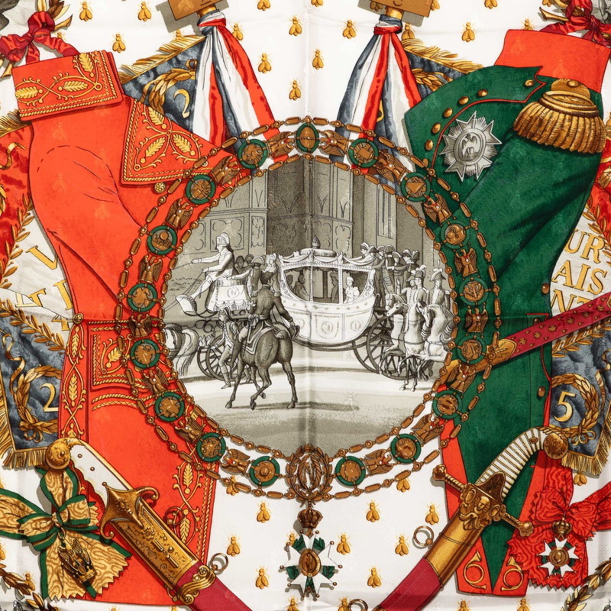 Hermes Hermes Hermès Carré 90 NAPOLEON scarf/muffler in multicolored silk for women. Size ONE SIZE - 2 Thumbnail