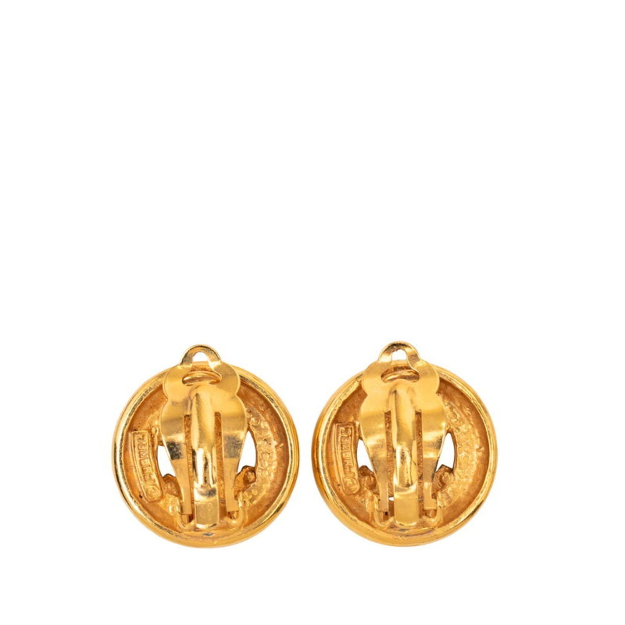 Chanel CHANEL Coco Mark Earrings, Gold Plated, Women's, Size ONE SIZE - 2 Thumbnail