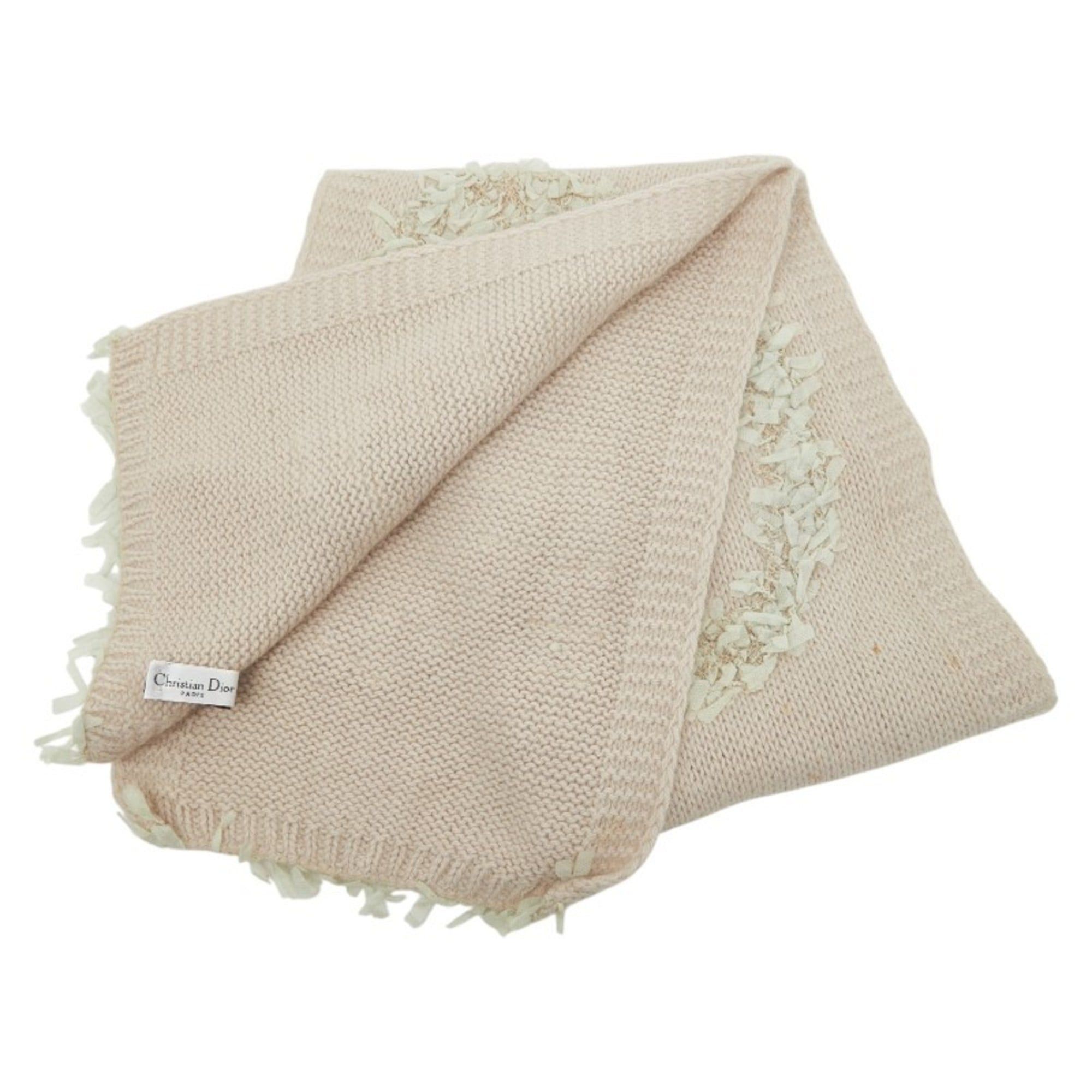 Dior Christian Dior Dior scarf in pink beige with angora and nylon for women. Size ONE SIZE - 2 Thumbnail