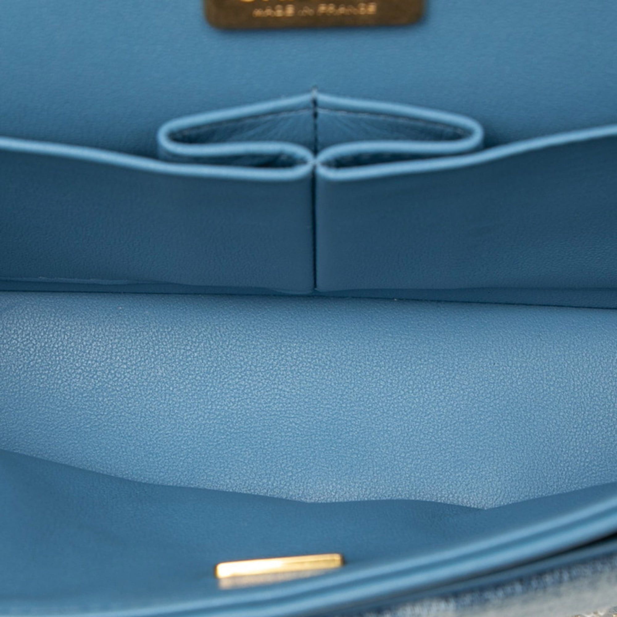 Chanel CHANEL Matelasse Coco Mark Shoulder Bag in Blue and Gold Denim with Sequins for Women Size ONE SIZE - 4 Thumbnail