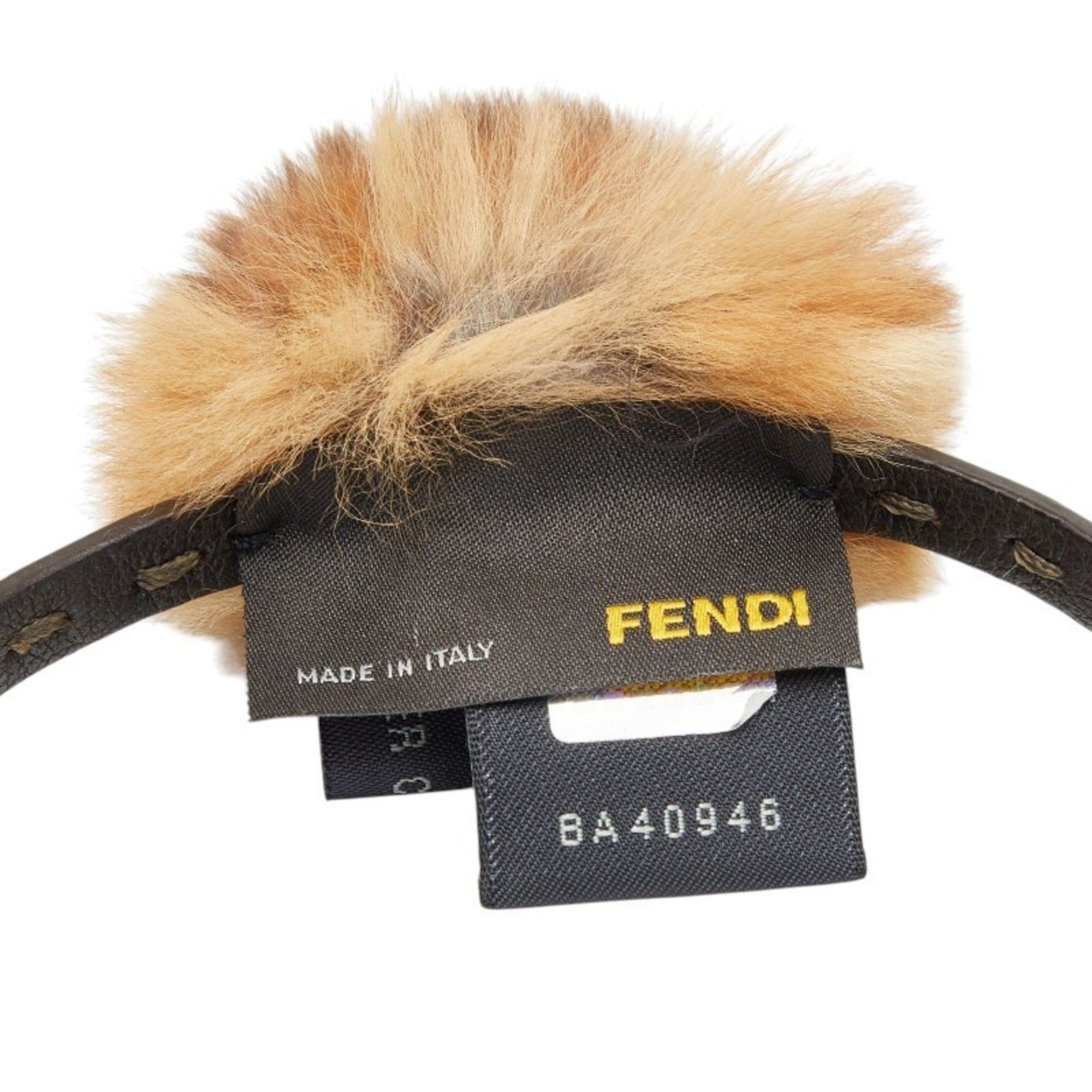 Fendi Fendi choker necklace in brown leather and fur for women. Size ONE SIZE - 4 Thumbnail