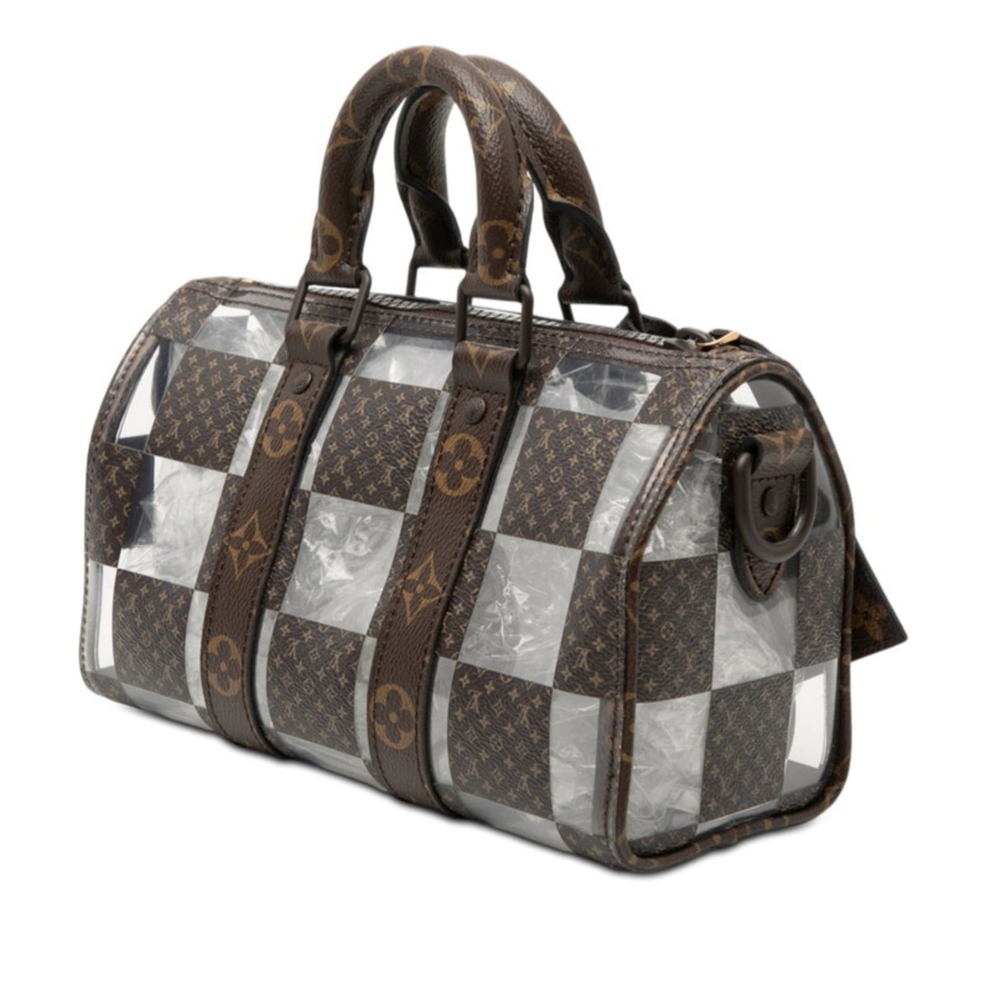 Louis Vuitton Louis Vuitton Monogram Chess Keepall Bandouliere 25 Handbag/Shoulder Bag, 2-Way, M20872, Brown, Clear Vinyl, Women's Size ONE SIZE - 2 Thumbnail