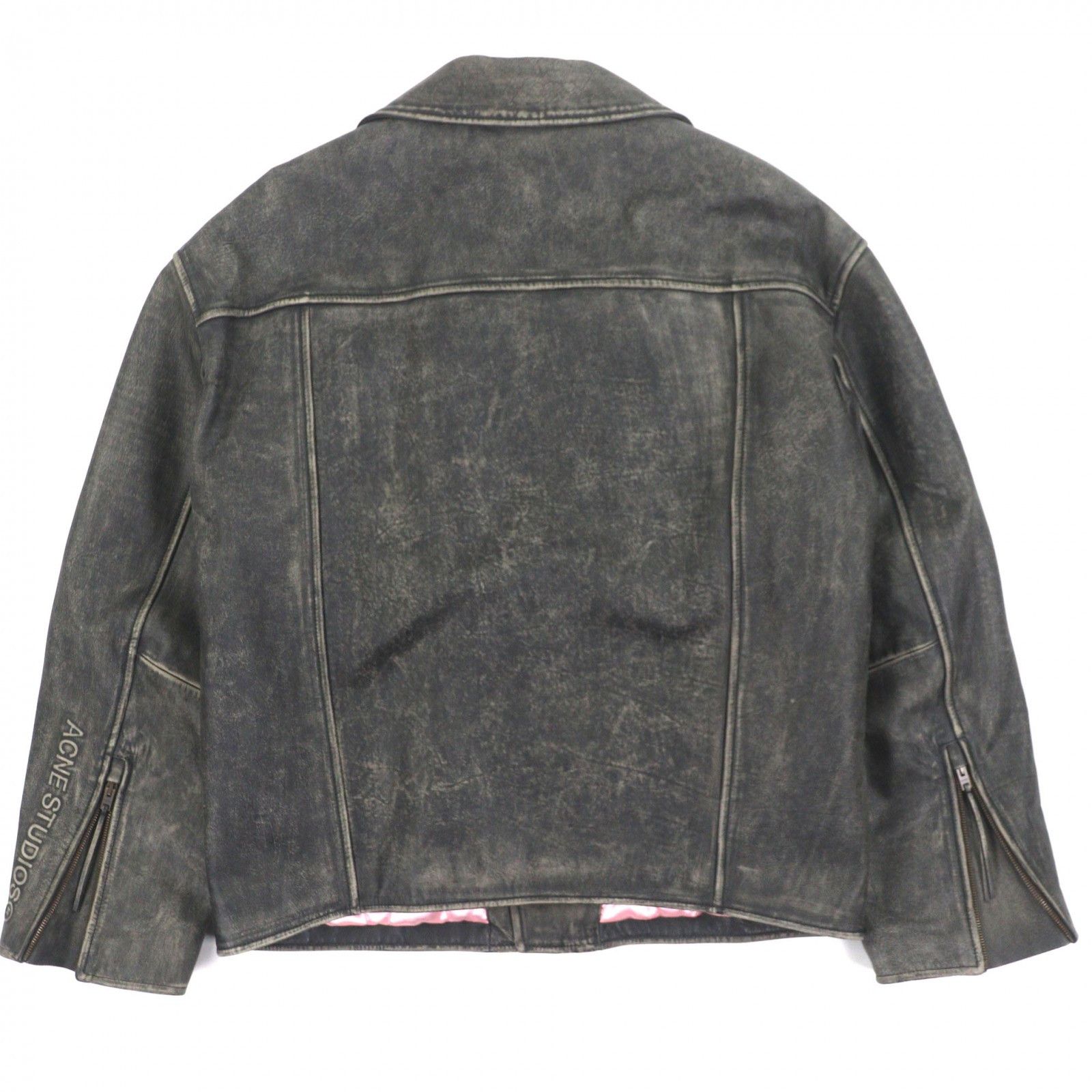 Acne Studios Acne Studios Acne Studios Distressed Leather Jacket Leather Outerwear FN-MN-LEAT000255 DUTY FREE for USA Size ONE SIZE - 3 Thumbnail