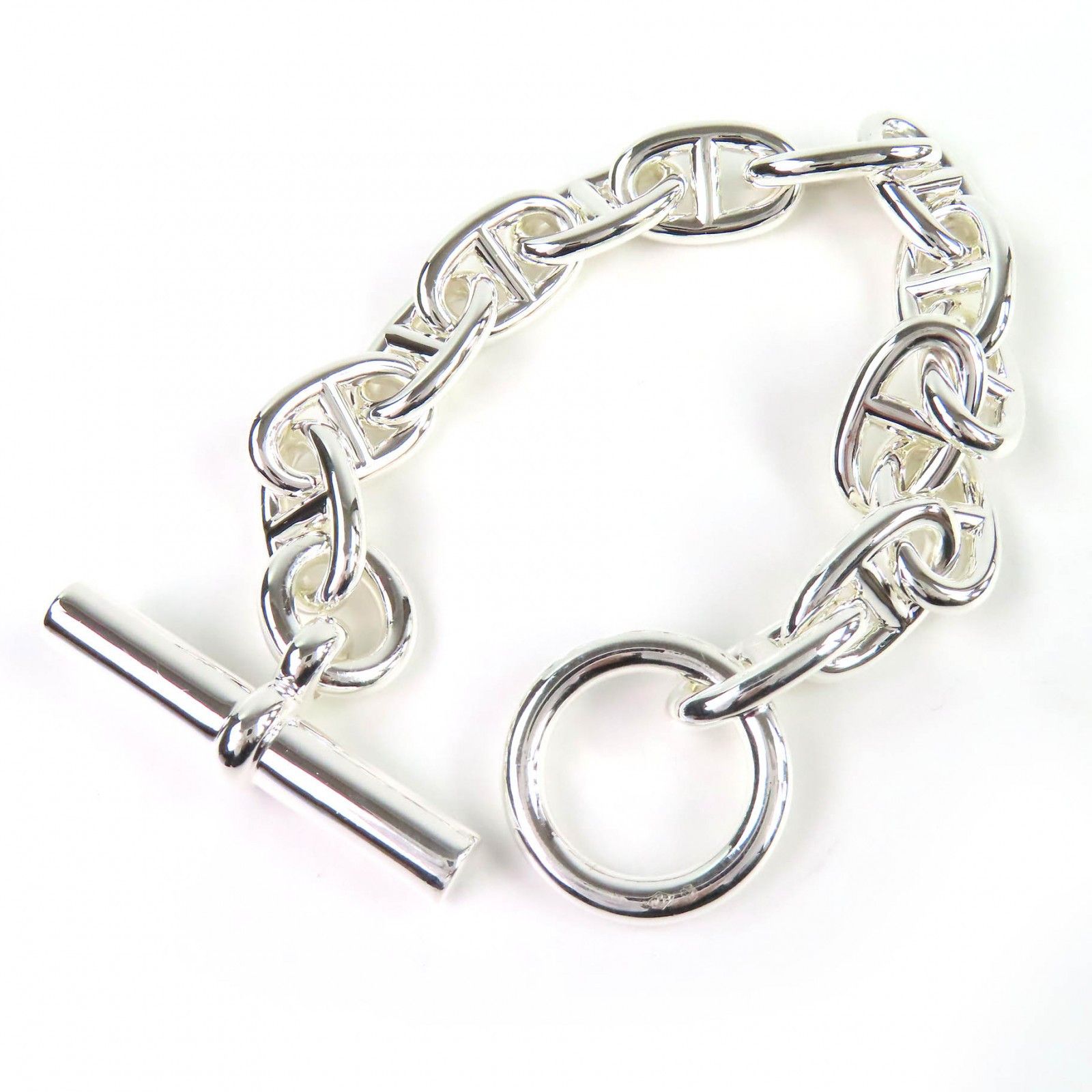 Hermes Hermes Hermès Chaine d'Ancre MM 925 Silver Bracelet Precious Metal Bracelet DUTY FREE for USA Size ONE SIZE - 2 Thumbnail