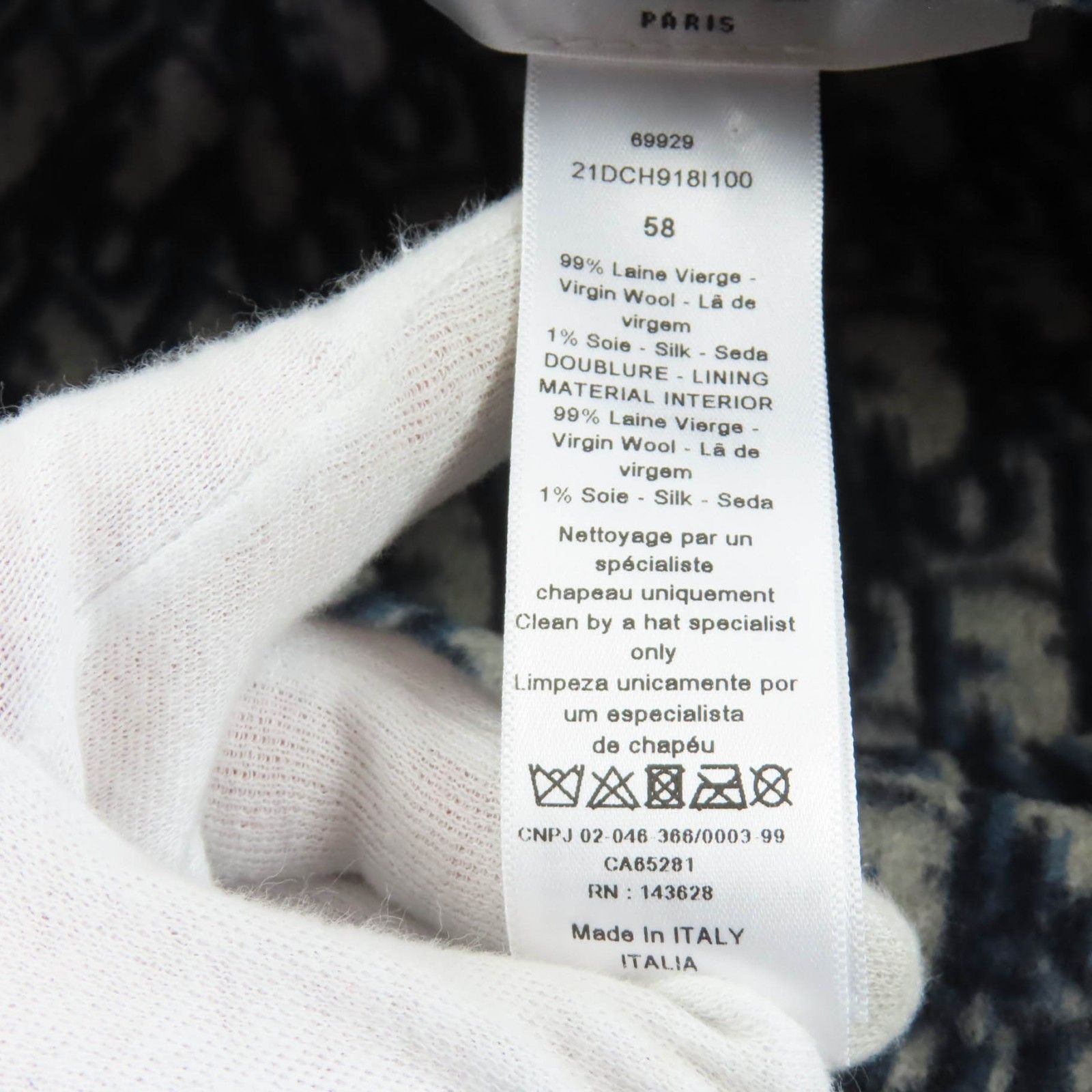 Dior Dior Christian Dior Casquette Oblique Wool Cap Textile Hats 21DCH918I100 DUTY FREE for USA Size ONE SIZE - 7 Thumbnail