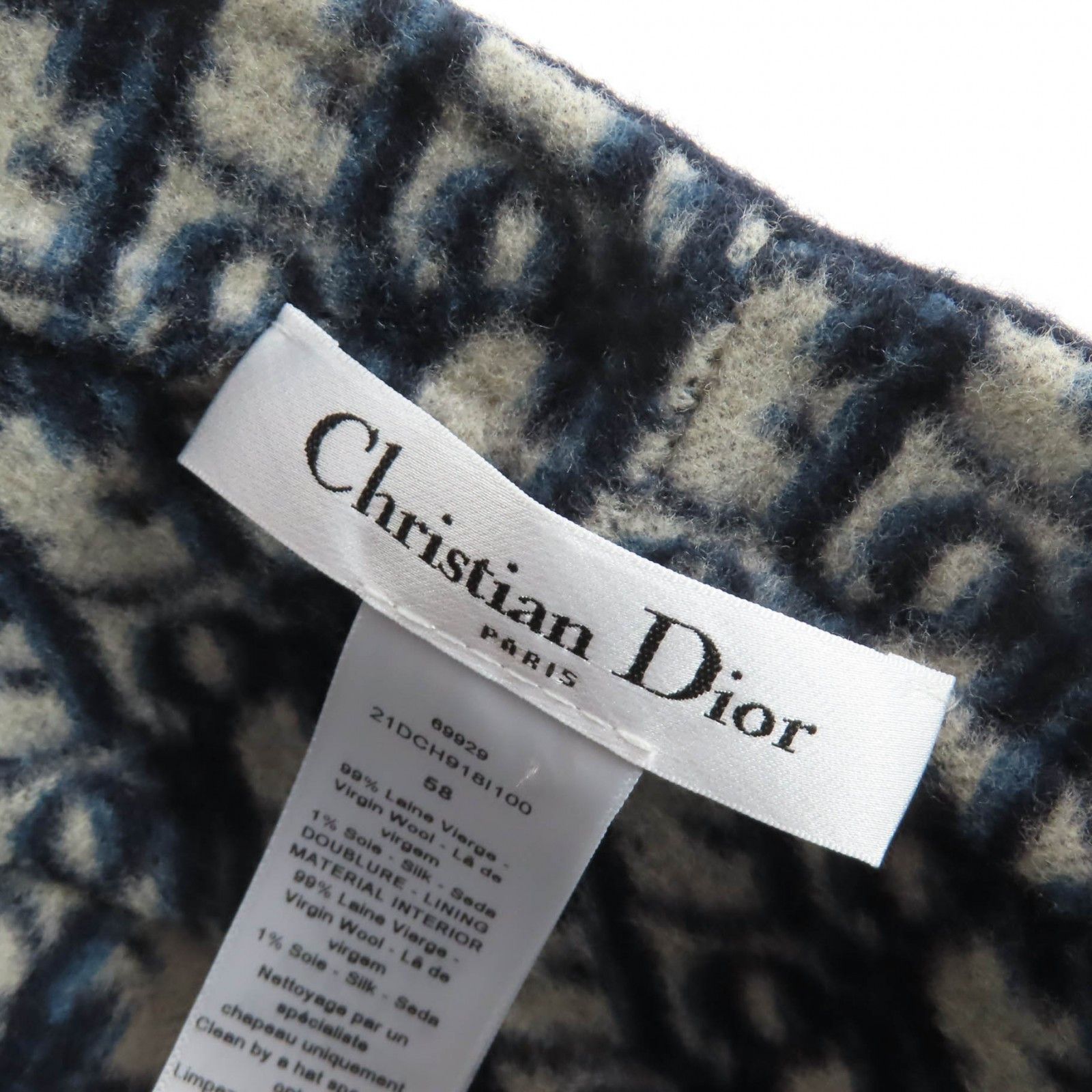 Dior Dior Christian Dior Casquette Oblique Wool Cap Textile Hats 21DCH918I100 DUTY FREE for USA Size ONE SIZE - 6 Thumbnail