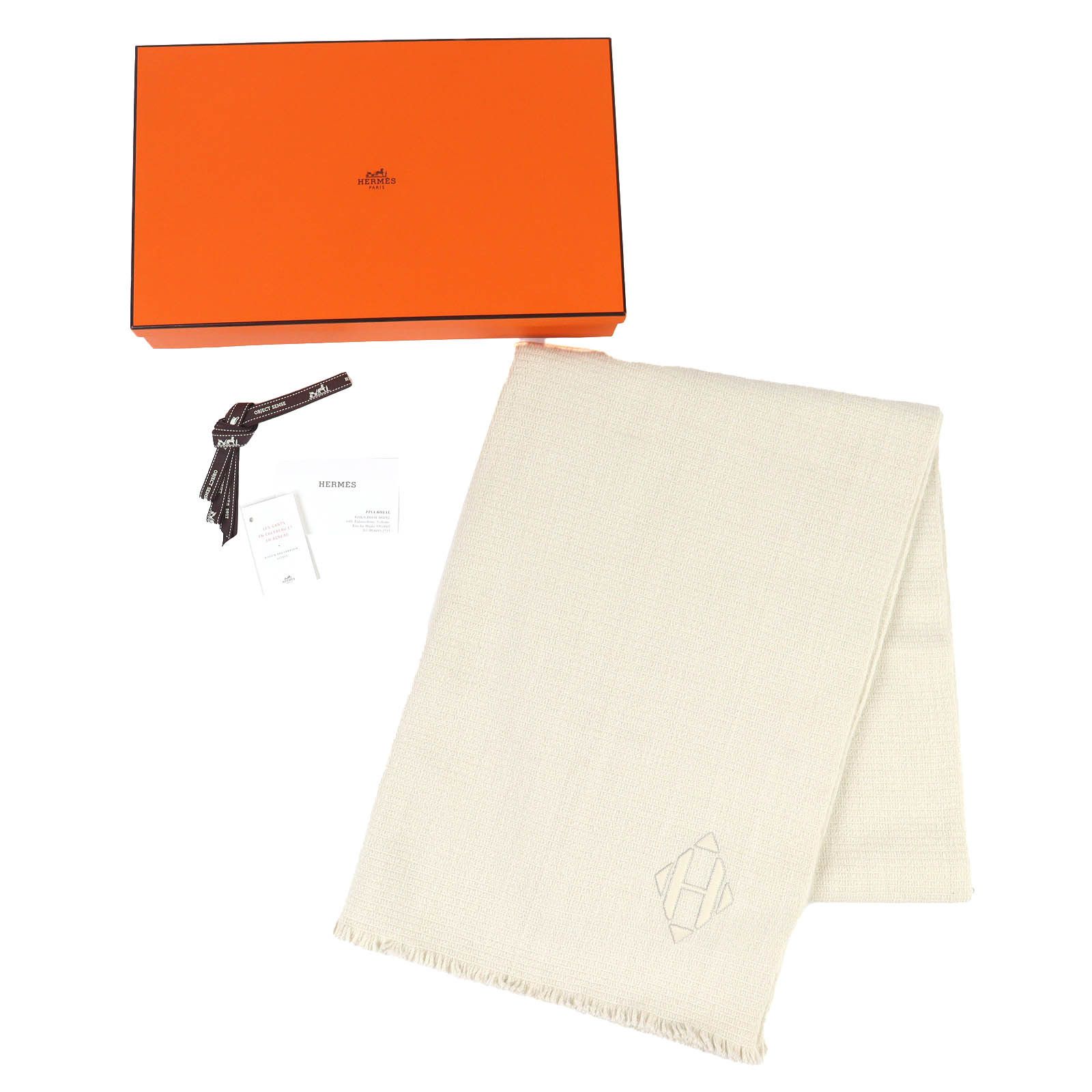 Hermes Hermes Hermès H Logo Cashmere Shawl Textile Shawl DUTY FREE for USA Size ONE SIZE - 2 Thumbnail