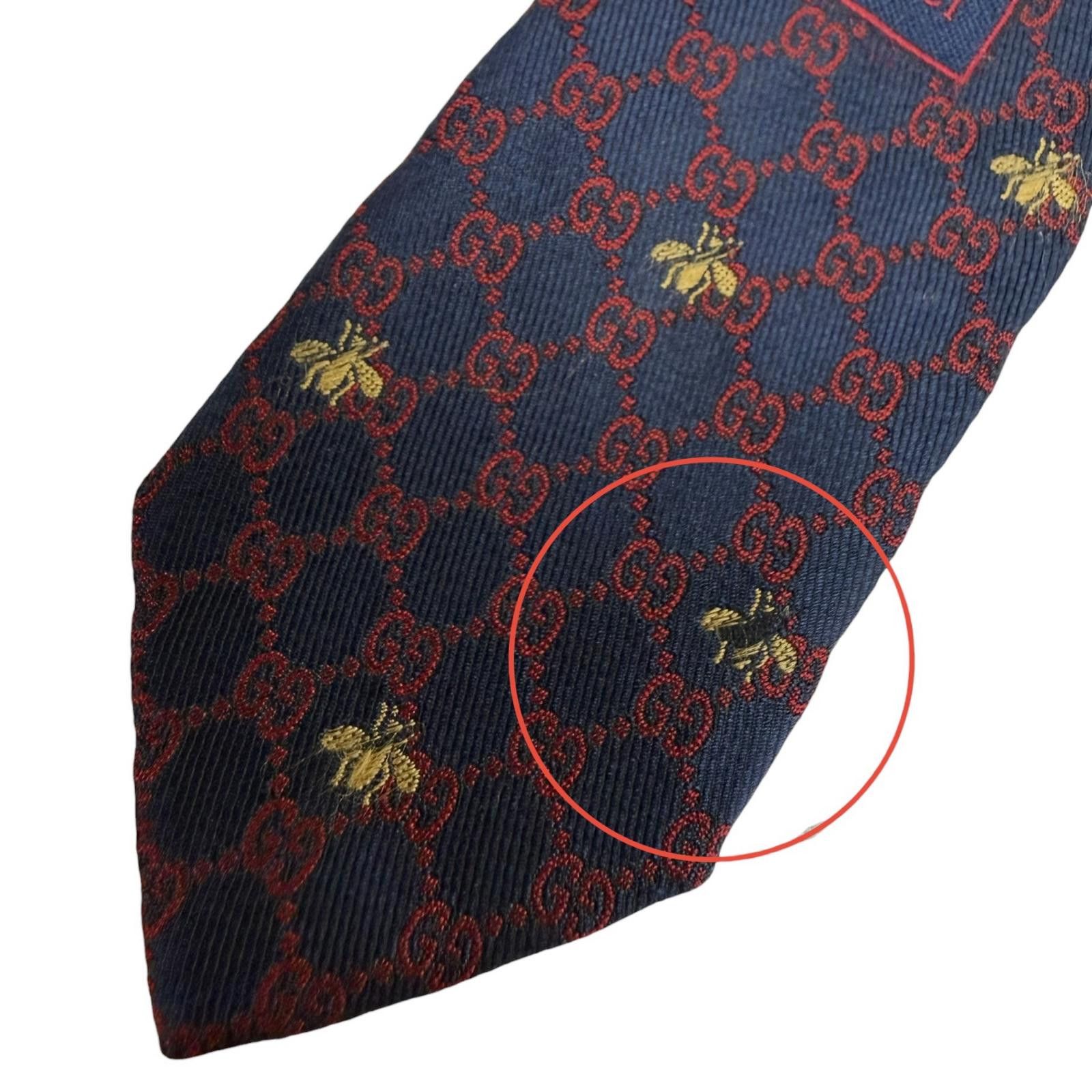 Gucci Gucci GUCCI GG logo Bee embroidery Silk Tie Textile Necktie 545078 DUTY FREE for USA Size ONE SIZE - 10 Thumbnail