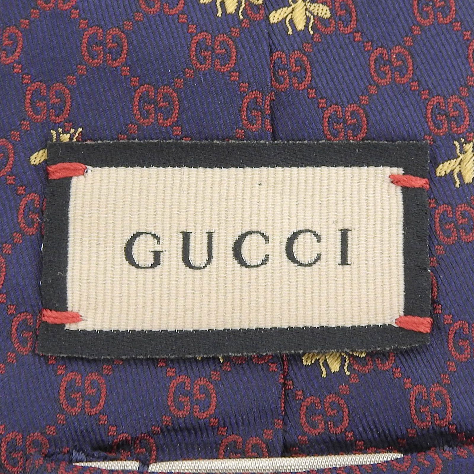 Gucci Gucci GUCCI GG logo Bee embroidery Silk Tie Textile Necktie 545078 DUTY FREE for USA Size ONE SIZE - 6 Thumbnail