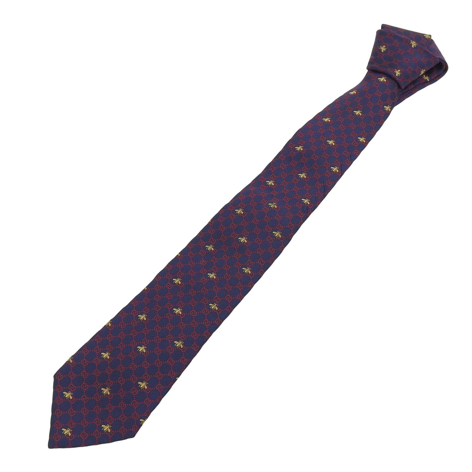 Gucci Gucci GUCCI GG logo Bee embroidery Silk Tie Textile Necktie 545078 DUTY FREE for USA Size ONE SIZE - 2 Thumbnail