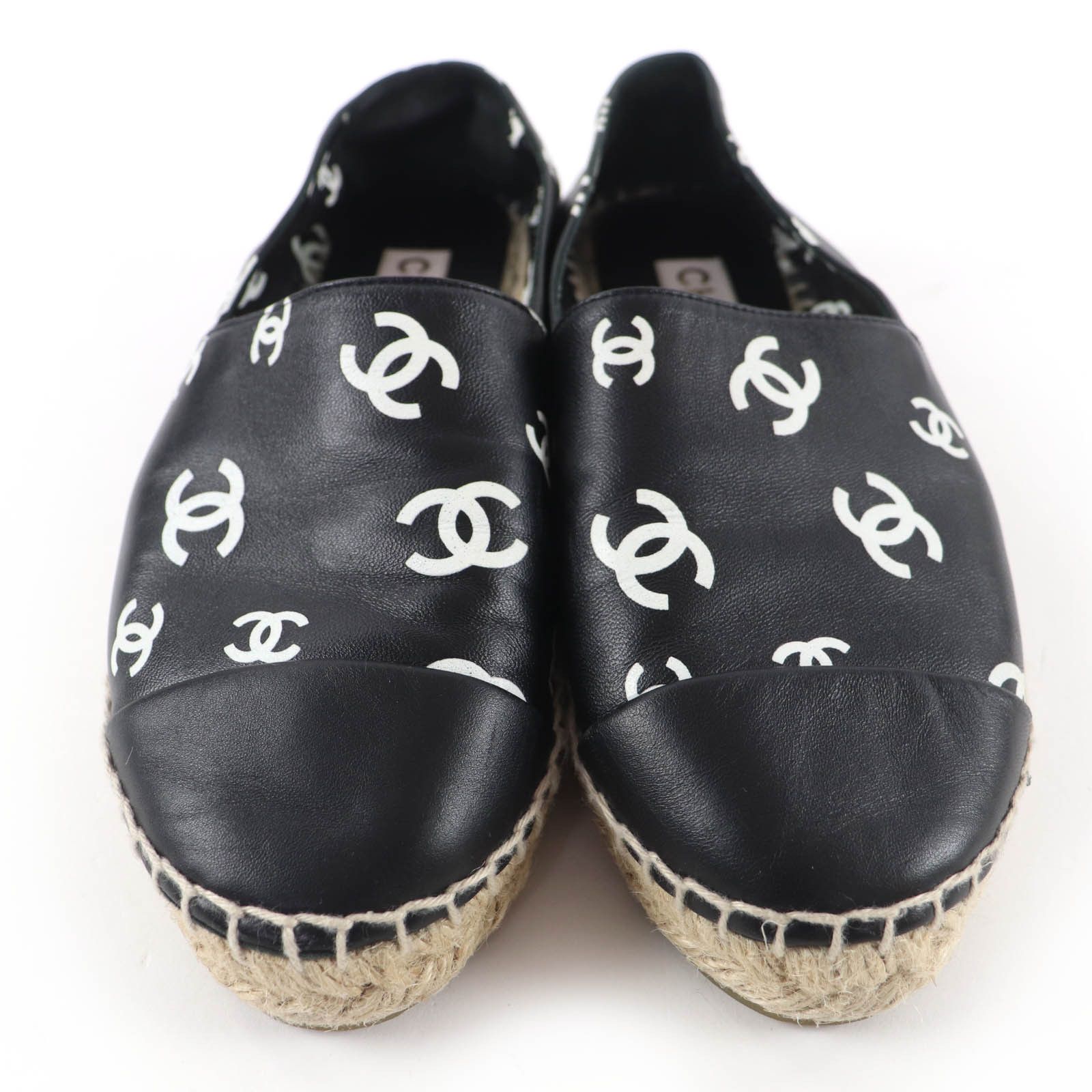 Chanel Chanel CHANEL COCO Mark Leather Espadrille Leather Shoes G38628 DUTY FREE for USA Size ONE SIZE - 3 Thumbnail