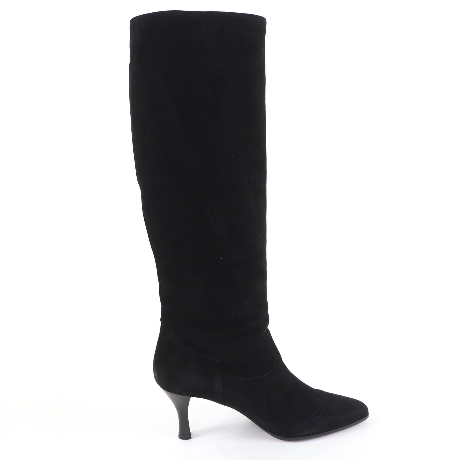 Hermes Hermes Hermès BOHEME Suede leather Silk Ribbon Knee-high Boots 37.5 Leather Shoes DUTY FREE for USA Size ONE SIZE - 6 Thumbnail