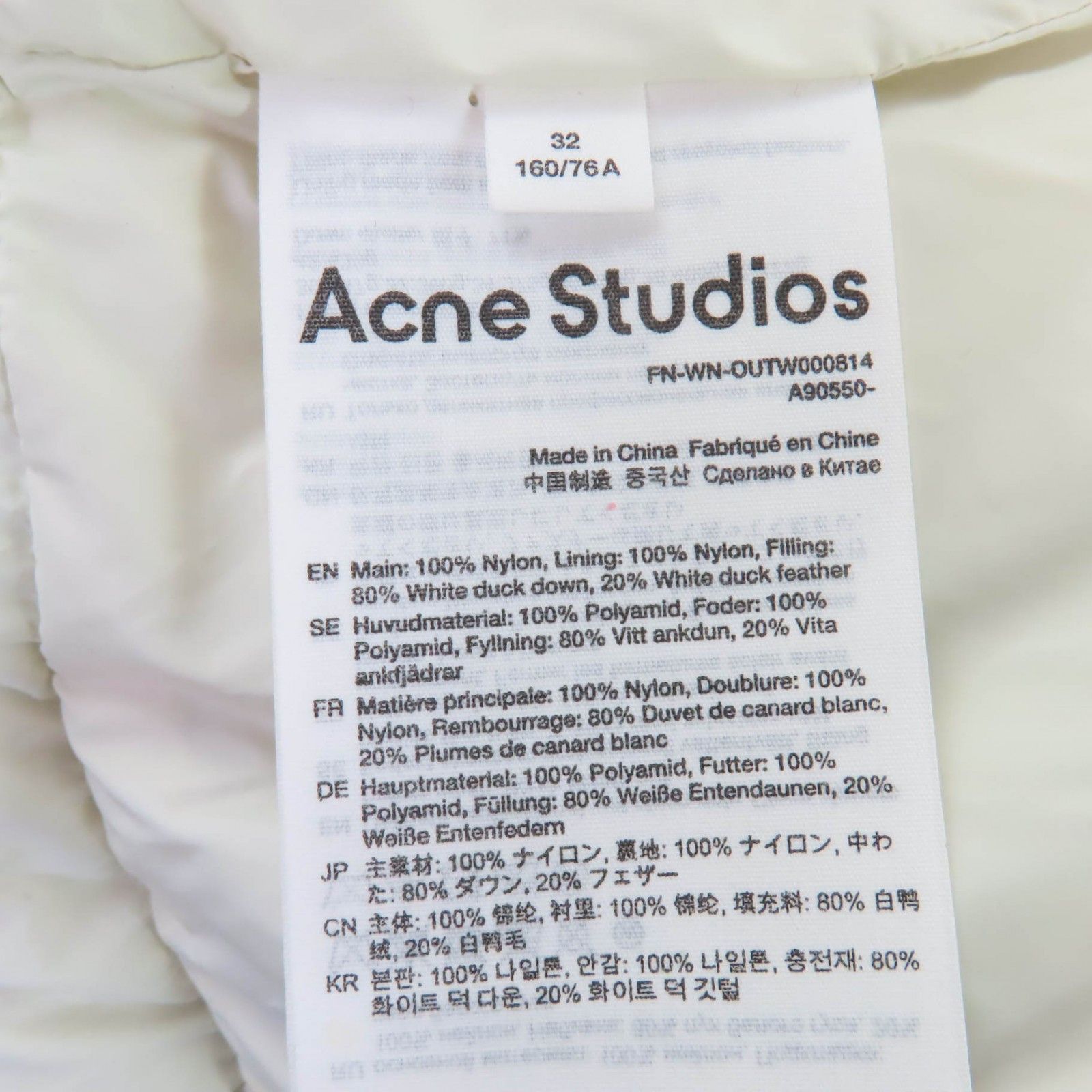 Acne Studios Acne Studios Acne Studios Down Cropped Jacket Textile Outerwear FN-WN-OUTW0000814 DUTY FREE for USA Size ONE SIZE - 9 Thumbnail
