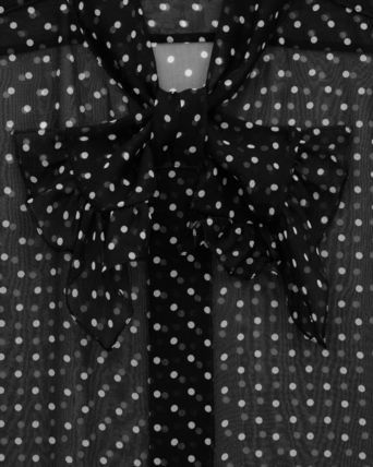 Saint Laurent Paris shirt in dotted silk muslin in black Size US M / EU 48-50 / 2 - 3 Thumbnail